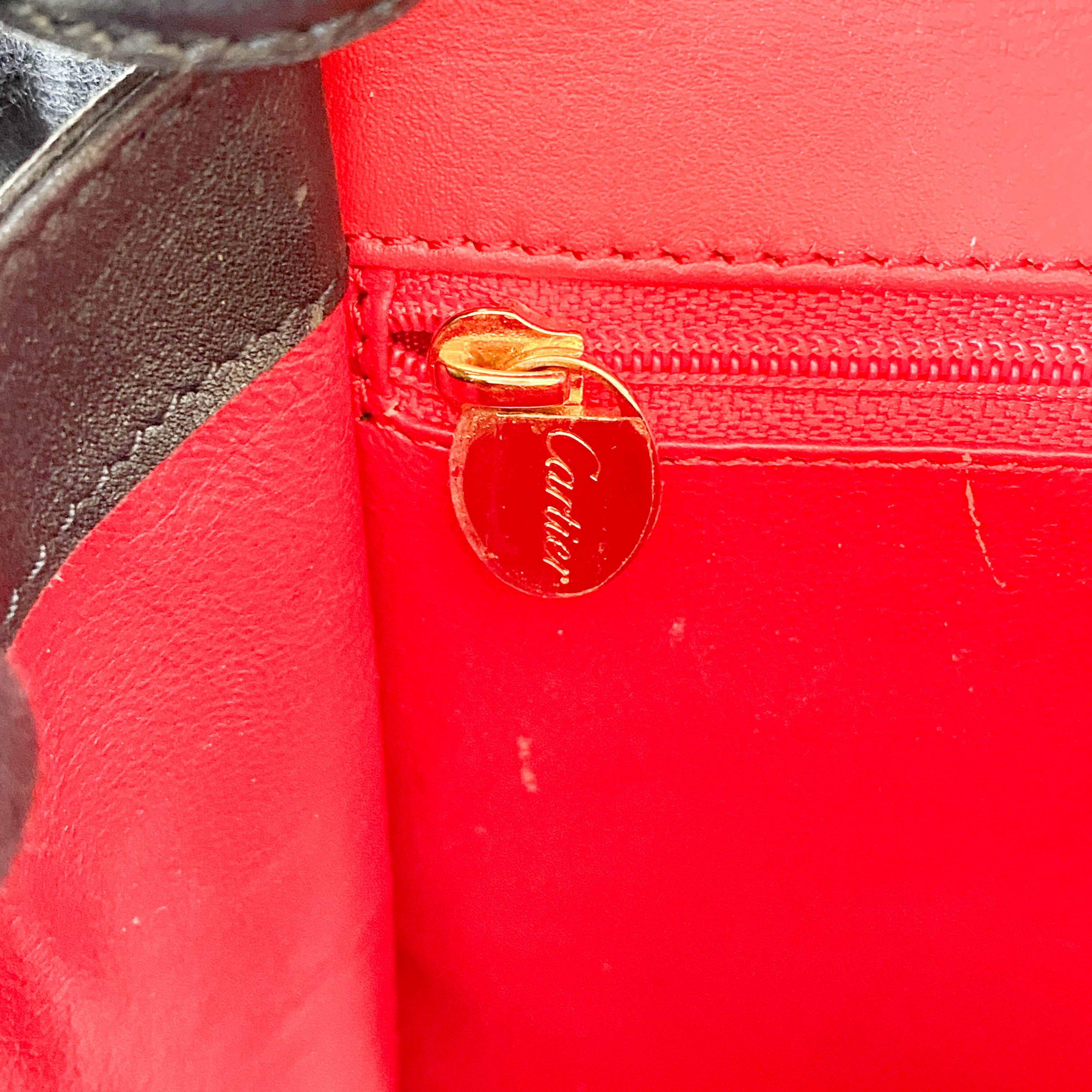 Panthère Black Leather Shoulder Bag