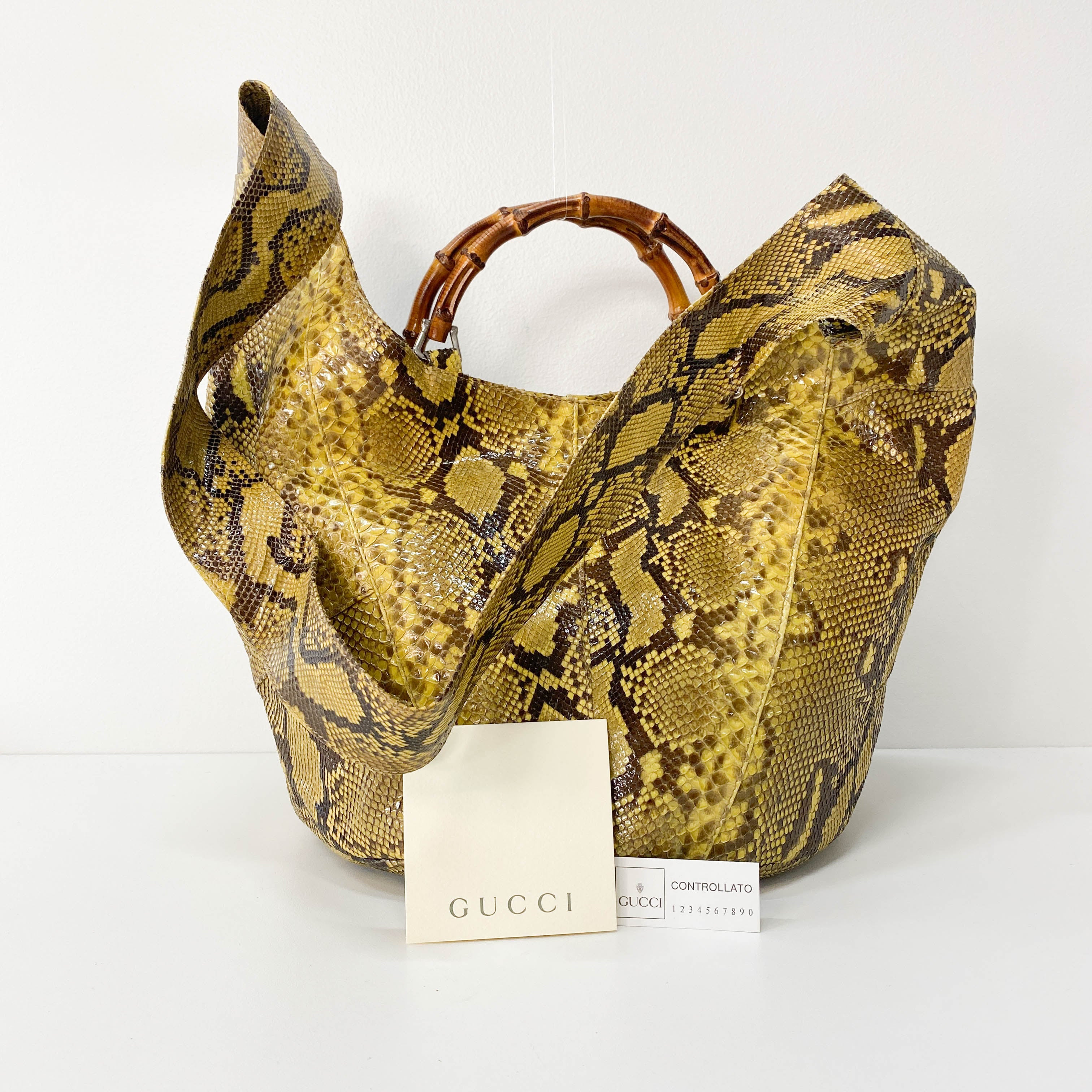 1996SS Tom Ford Era Bamboo Yellow Leather Bag