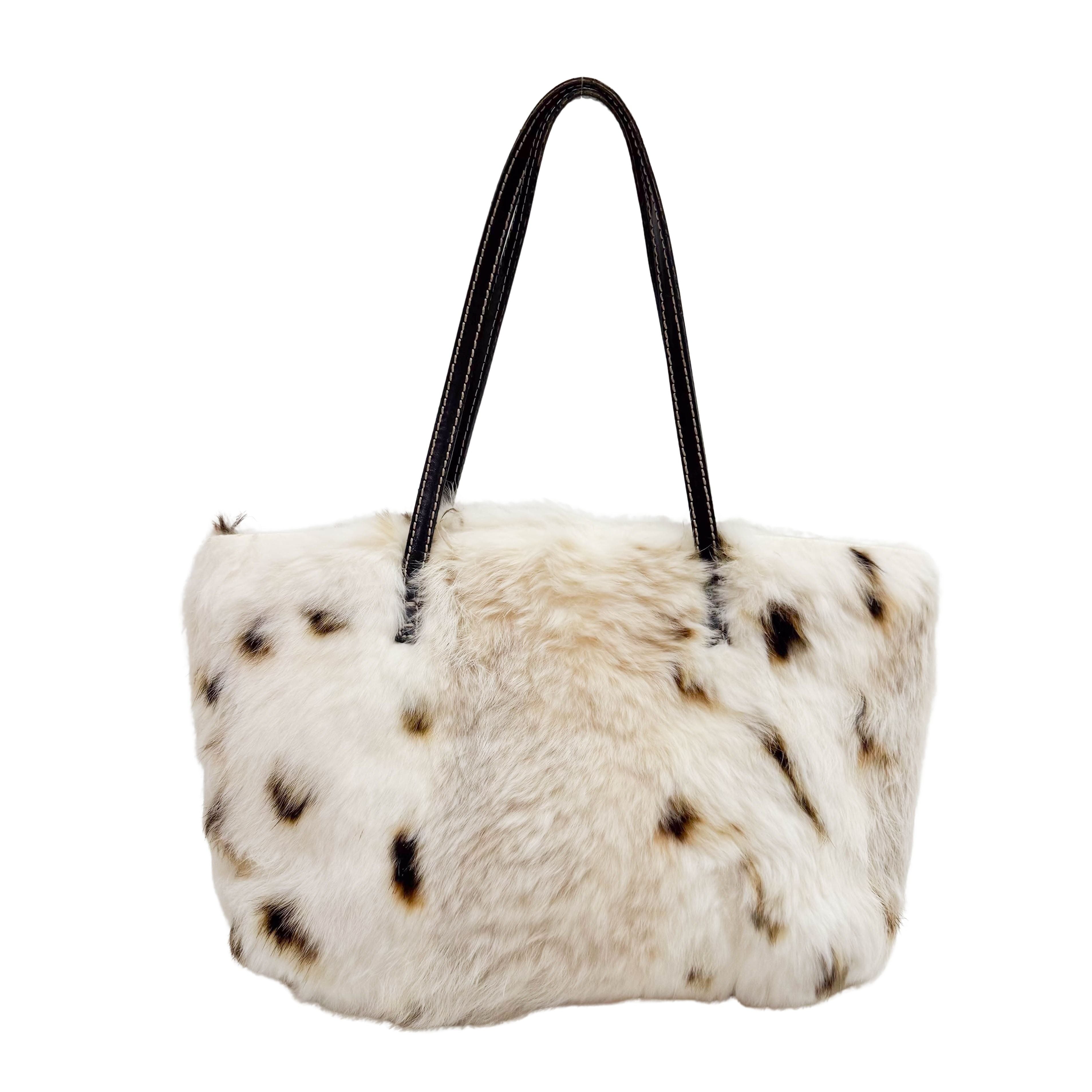 Beige Fur Shoulder Bag