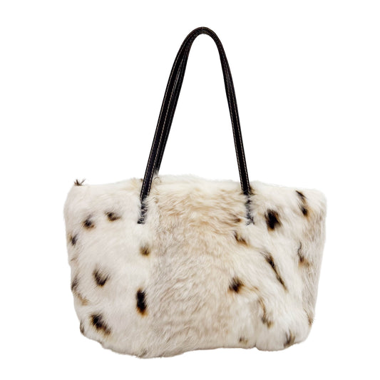Beige Fur Shoulder Bag