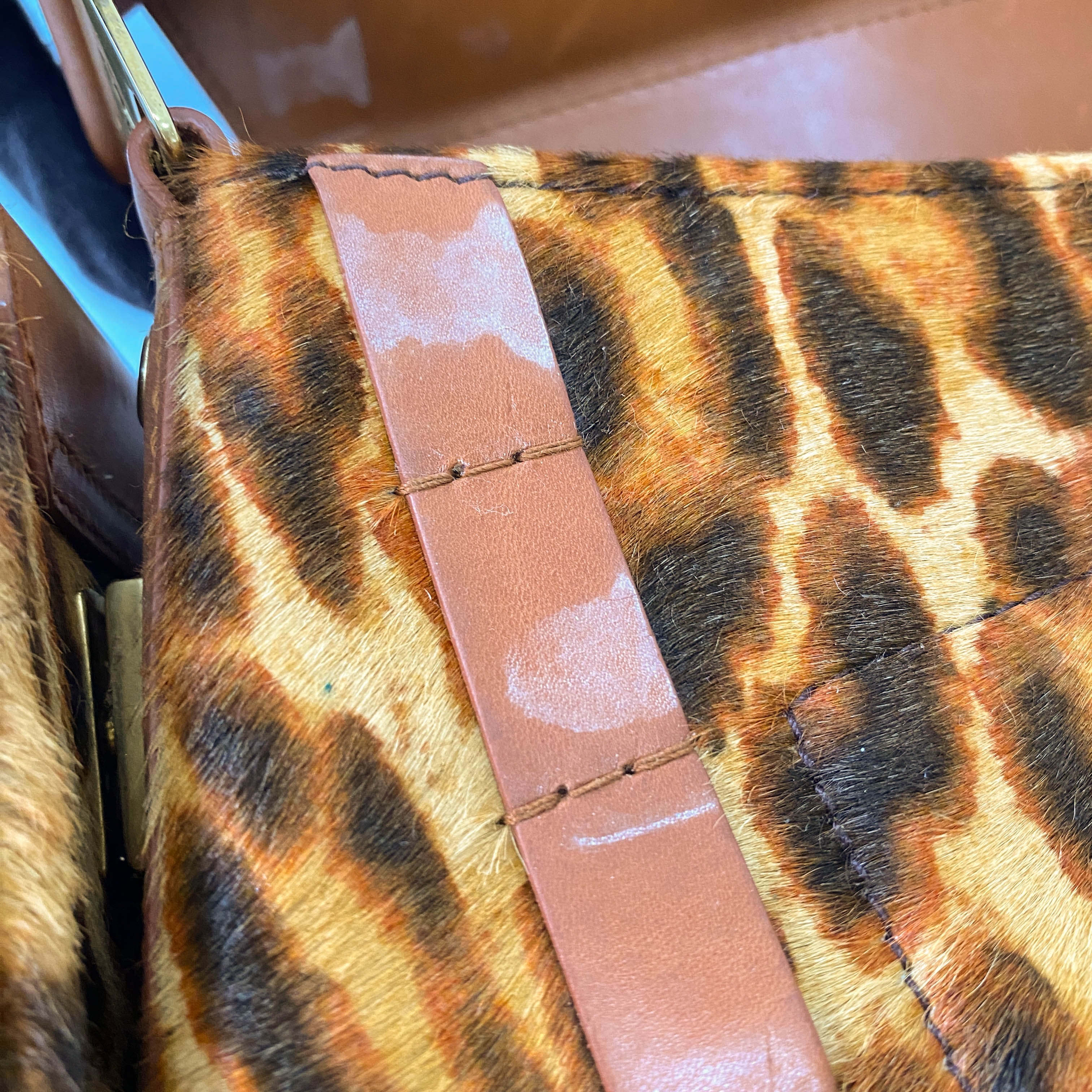 Columbus Leopard Pony Hair Shoulder Bag