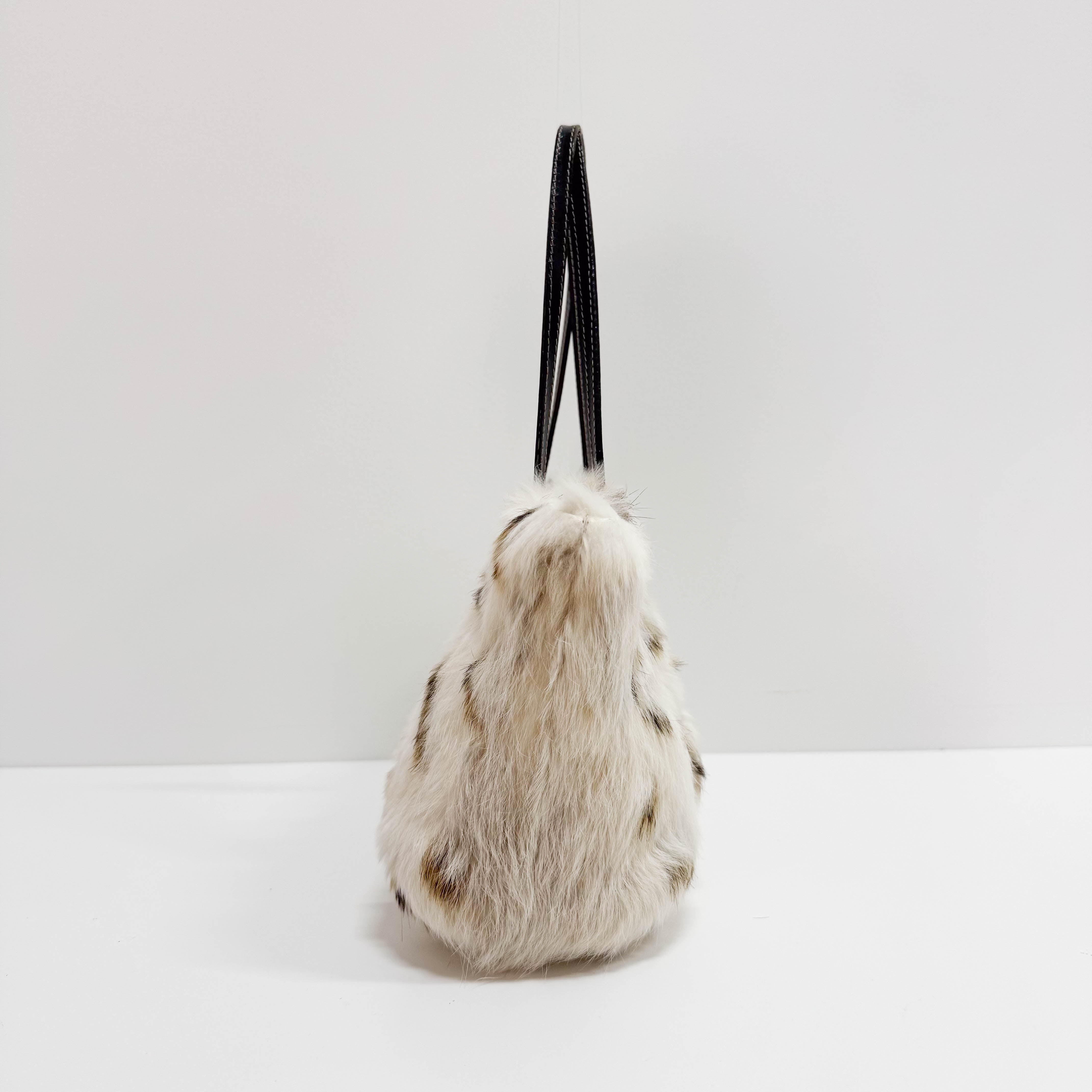 Beige Fur Shoulder Bag