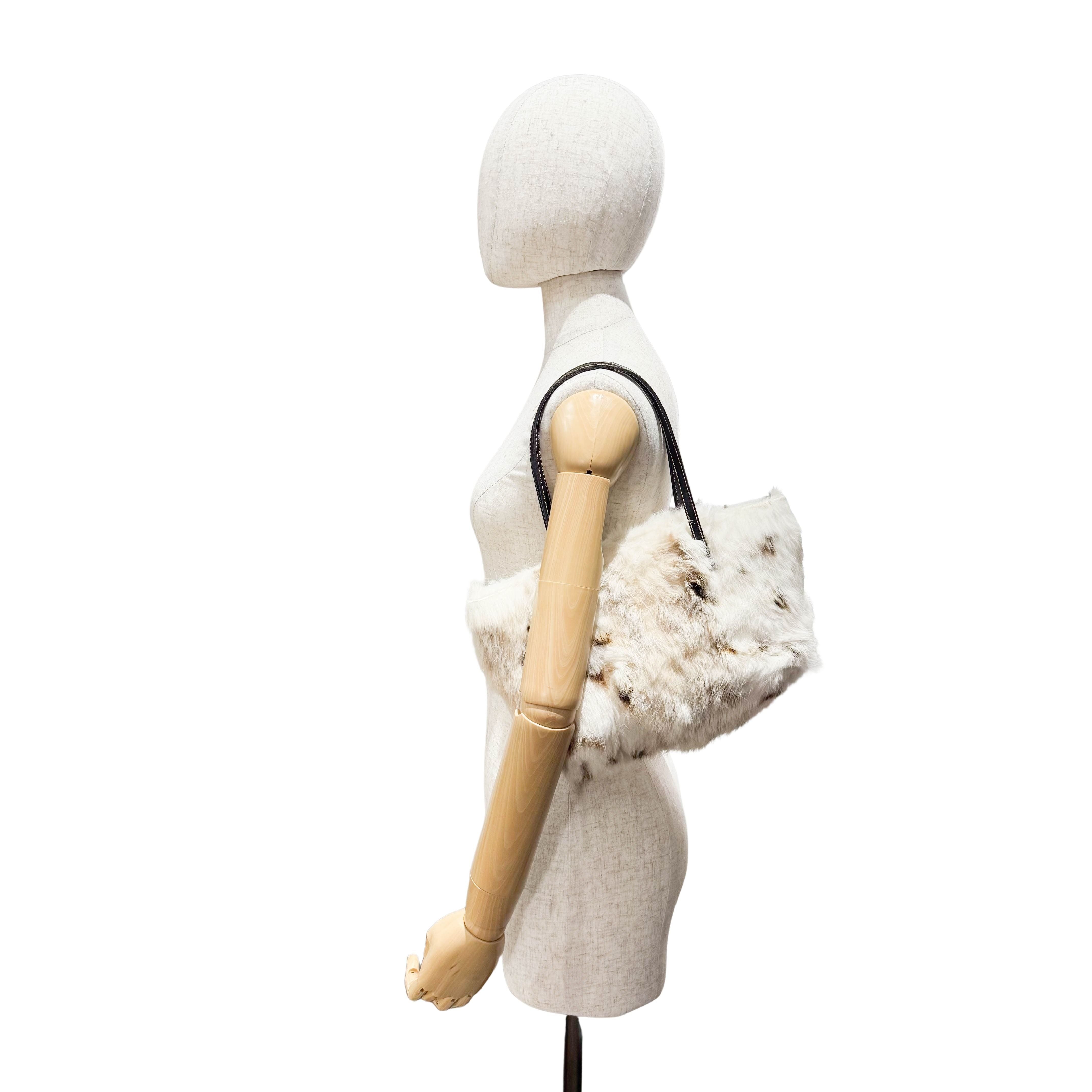 Beige Fur Shoulder Bag