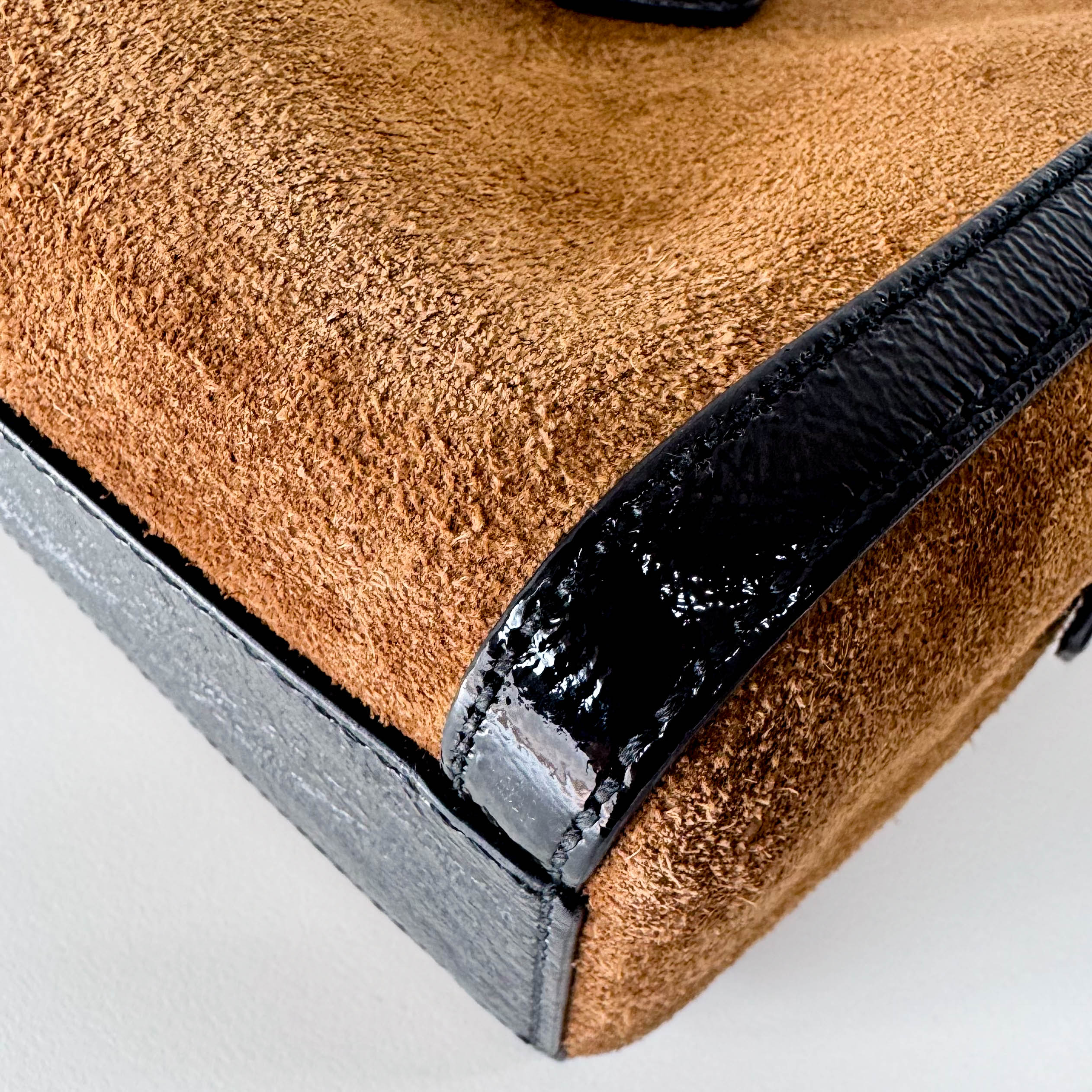 Ophidia Brown Suede Top Hanlde Bag