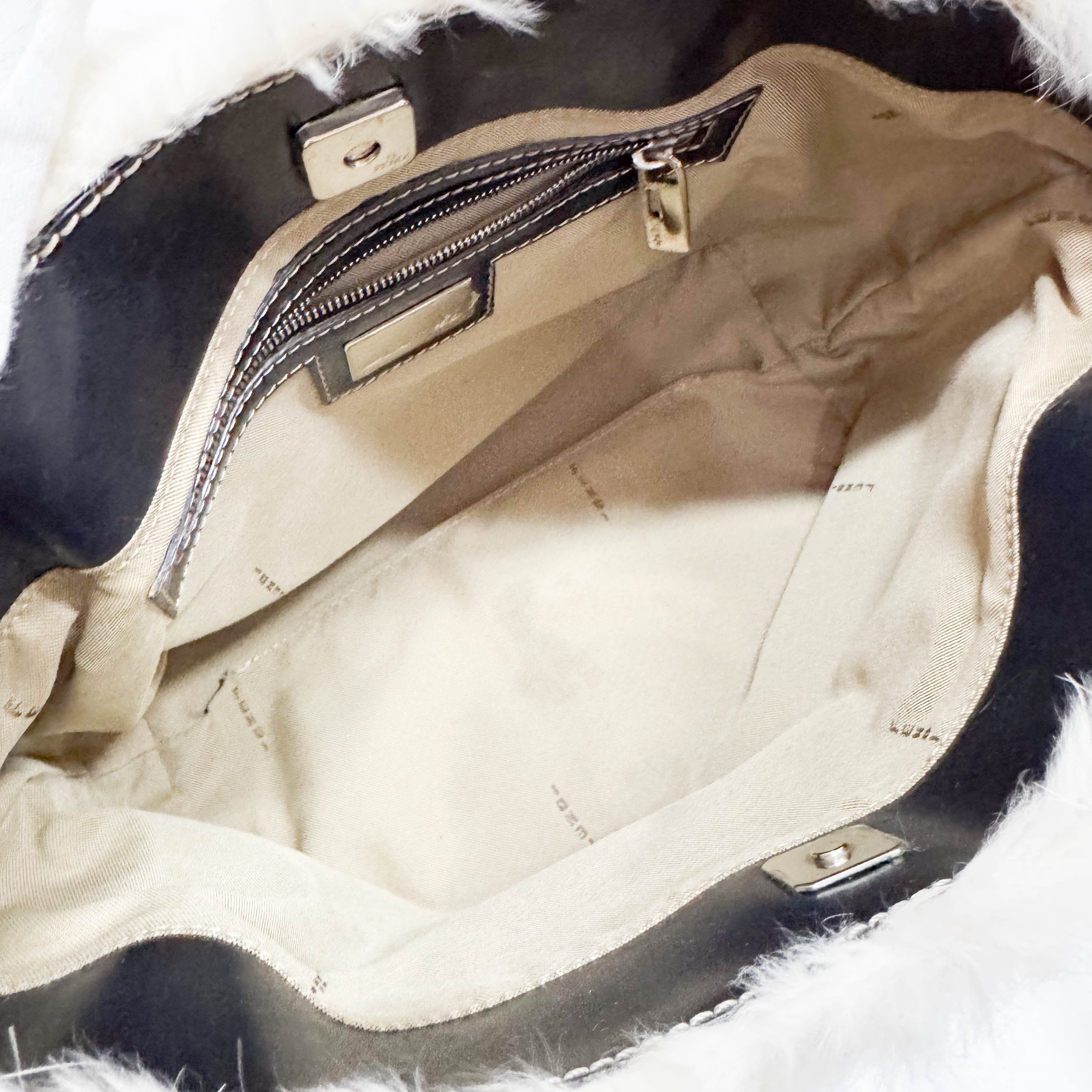 Beige Fur Shoulder Bag