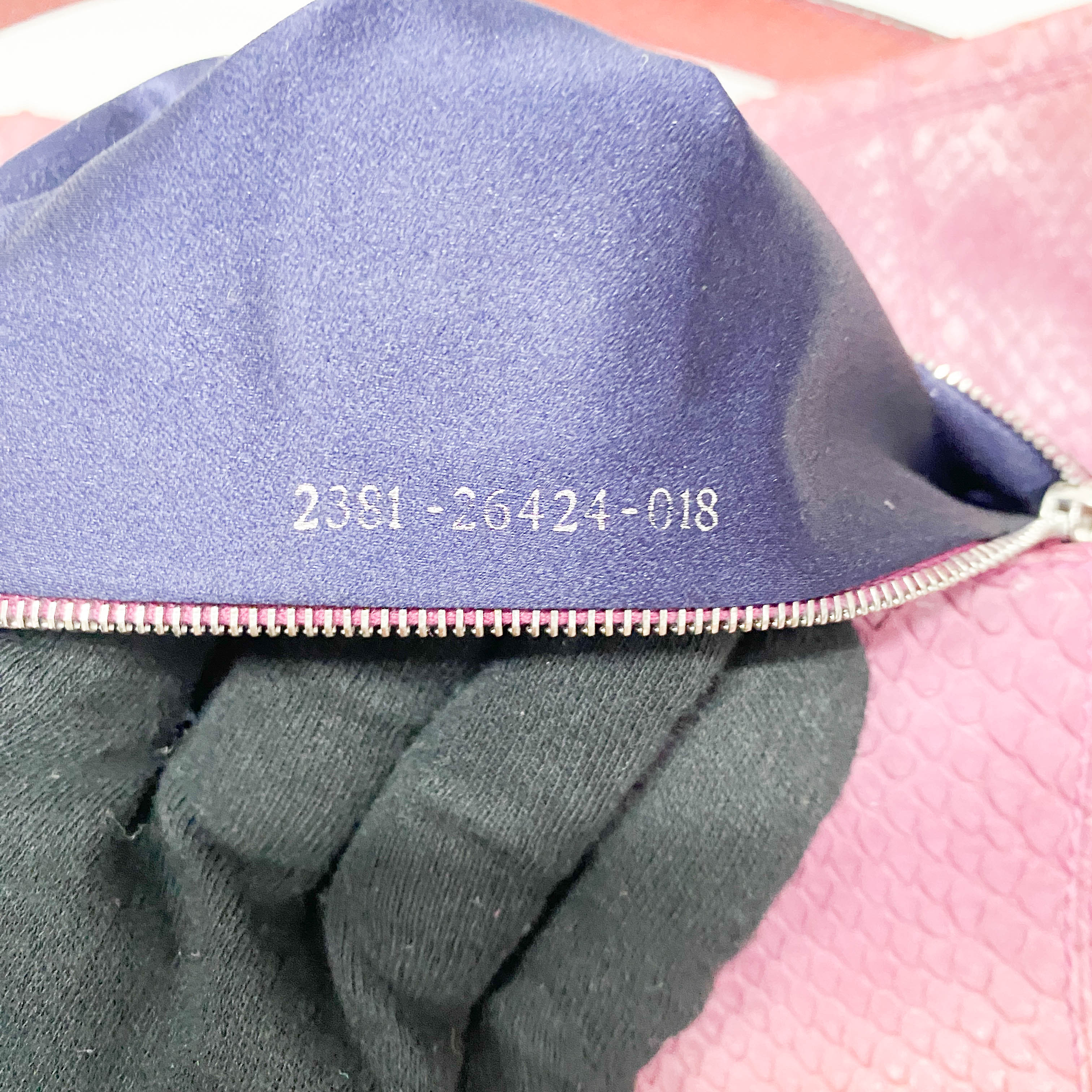 Baguette Pink Python Embossed Leather Shoulder Bag