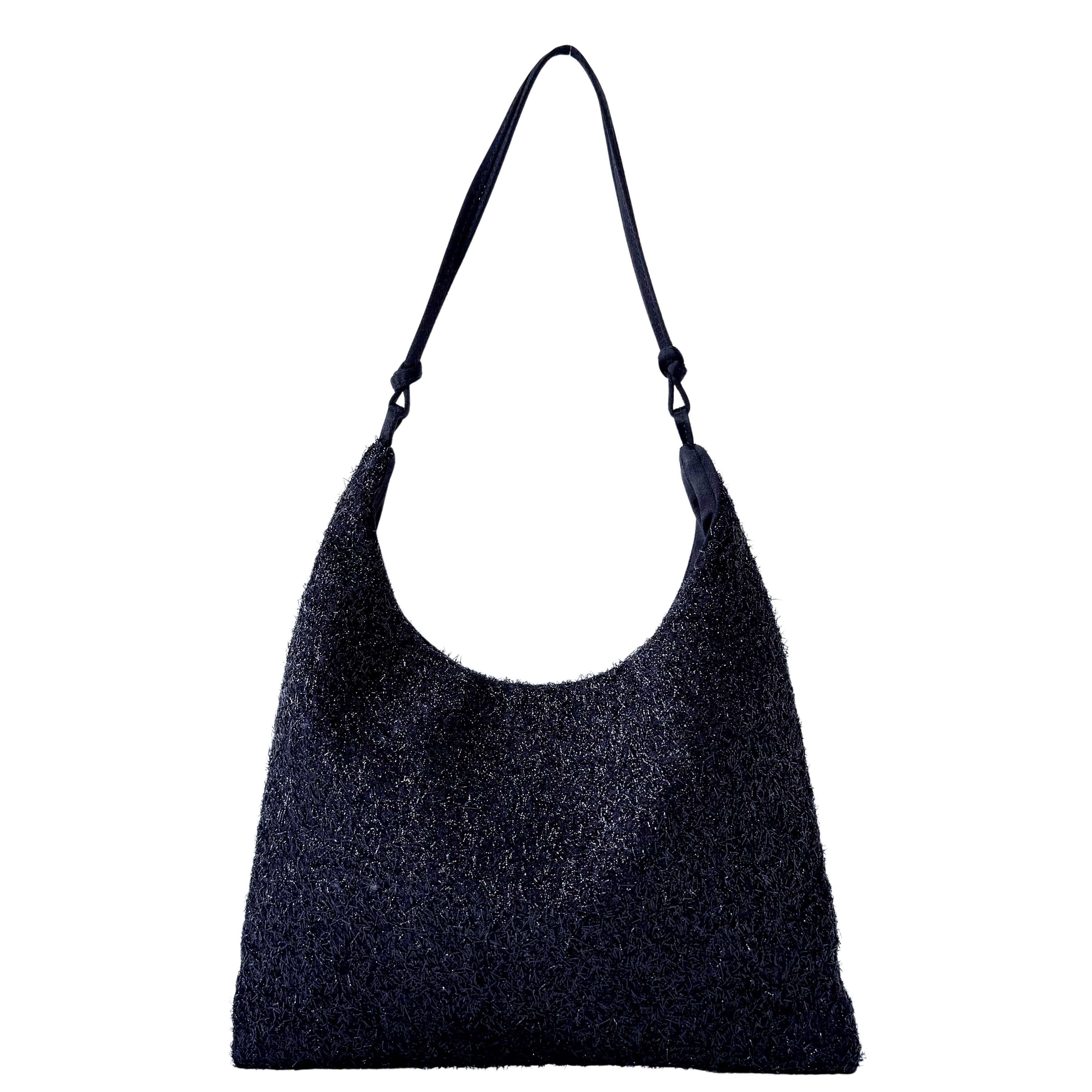 Black Satin Sparkles Shoulder Bag