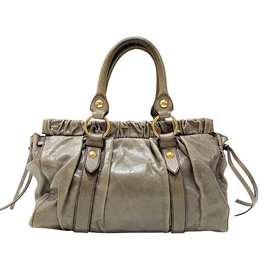 Vitello Grey Leather Bag