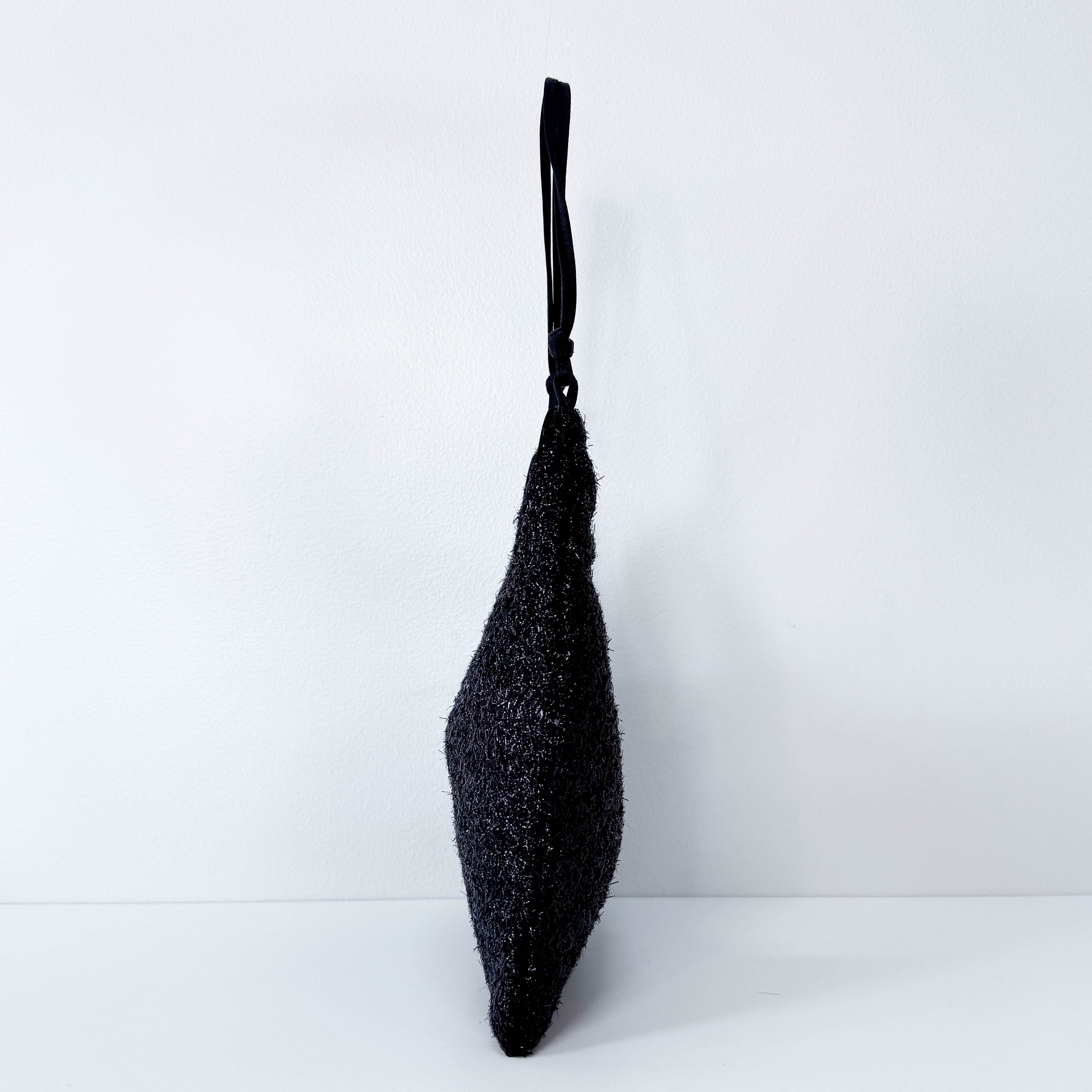 Black Satin Sparkles Shoulder Bag