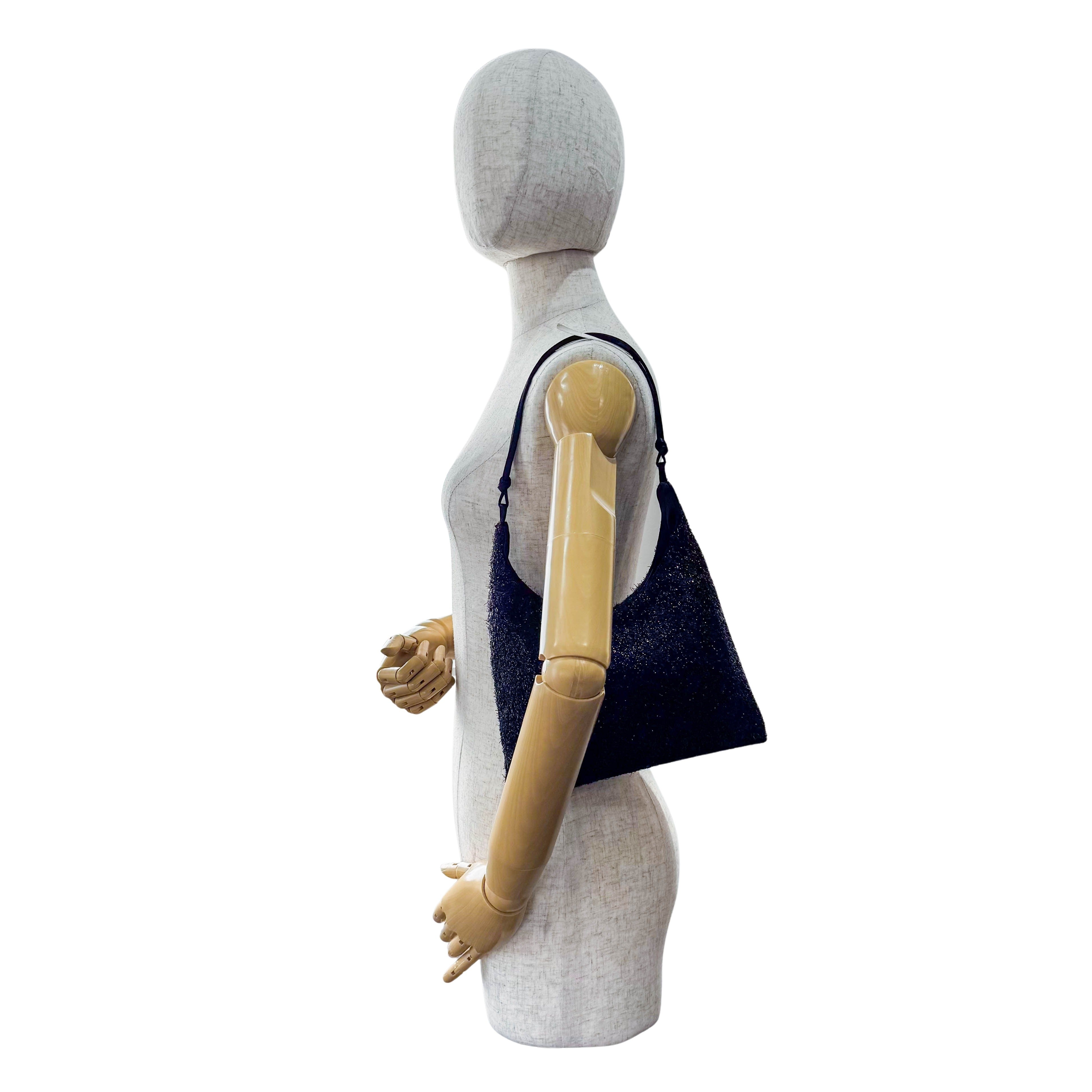 Black Satin Sparkles Shoulder Bag