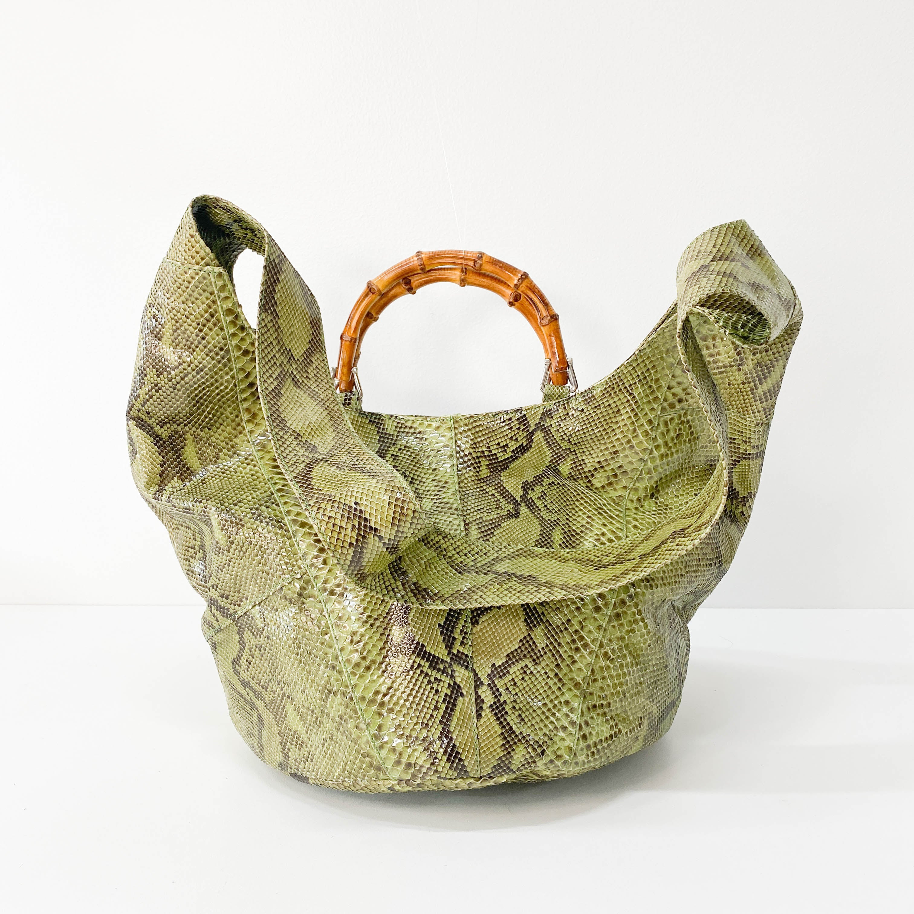 1996SS Tom Ford Era Bamboo Green Leather Bag