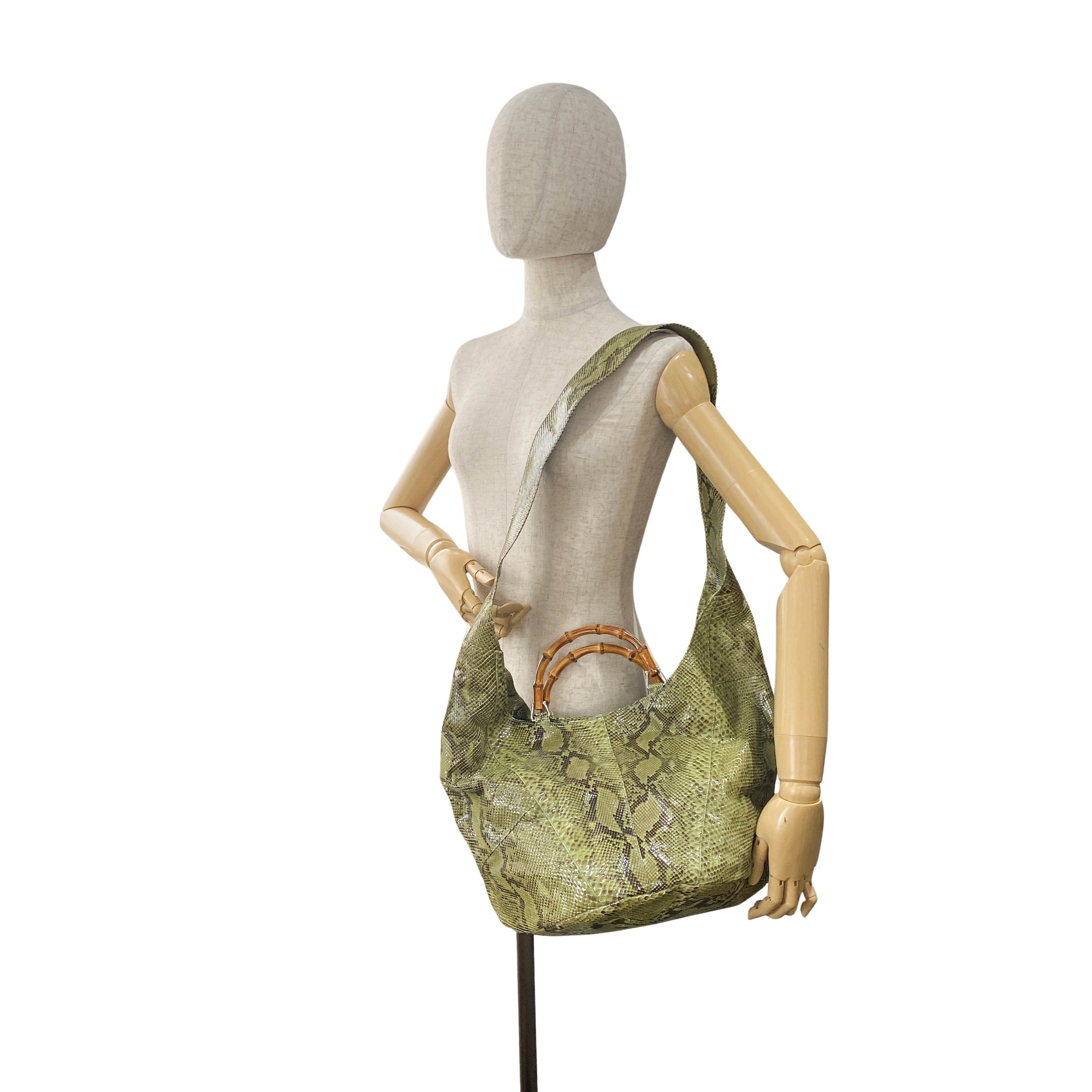 1996SS Tom Ford Era Bamboo Green Leather Bag