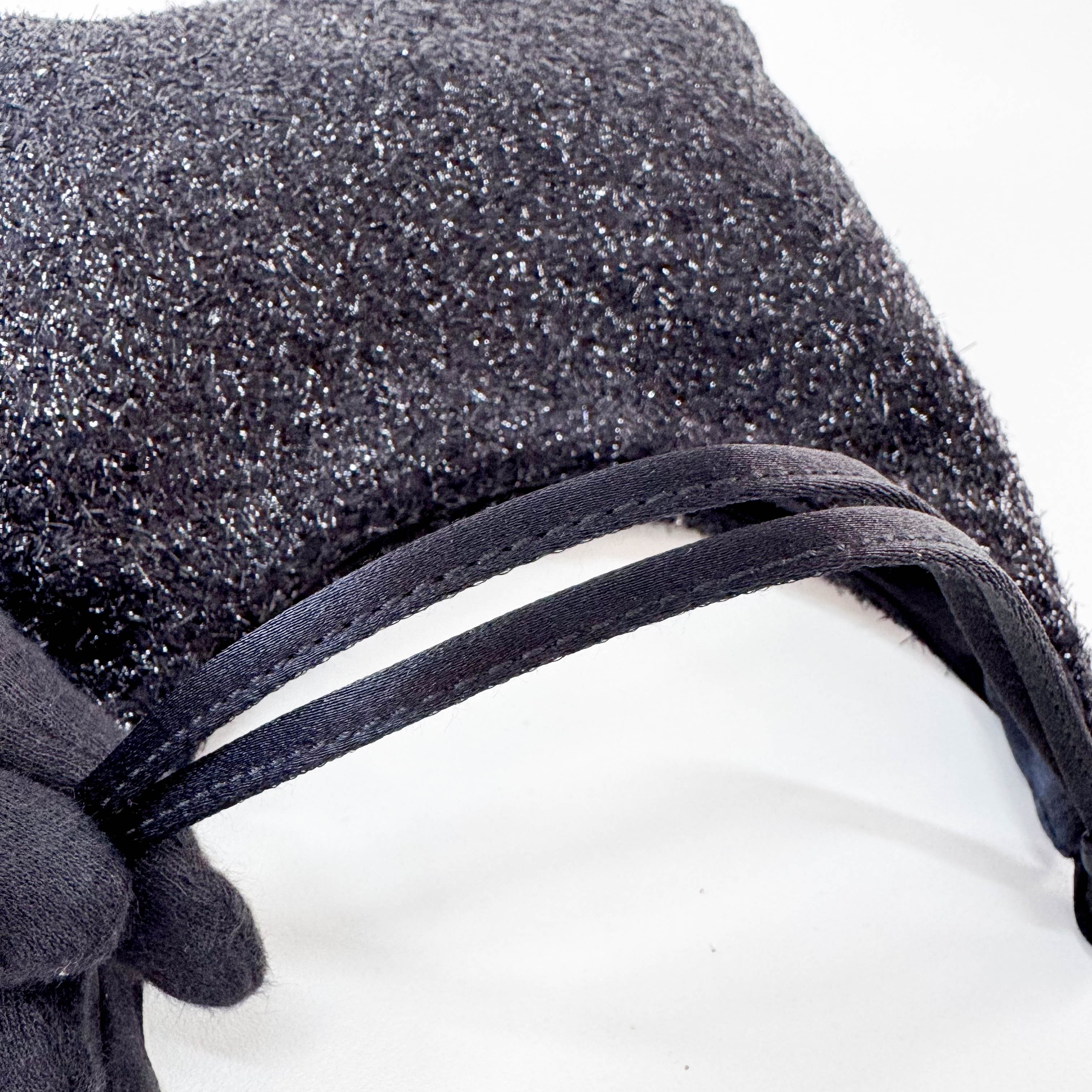 Black Satin Sparkles Shoulder Bag