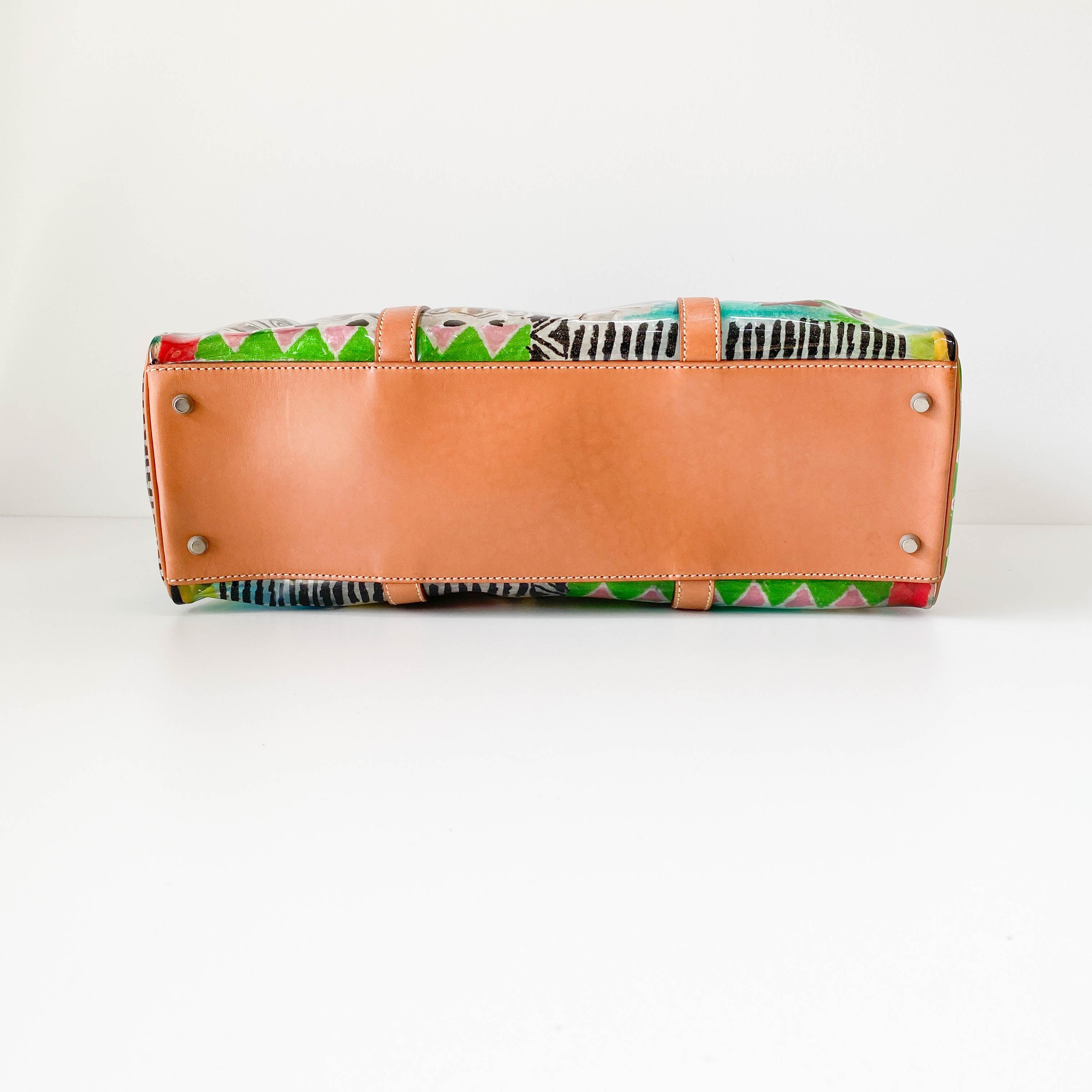 Transparent Venezia Print Vinyl Plastic Bag