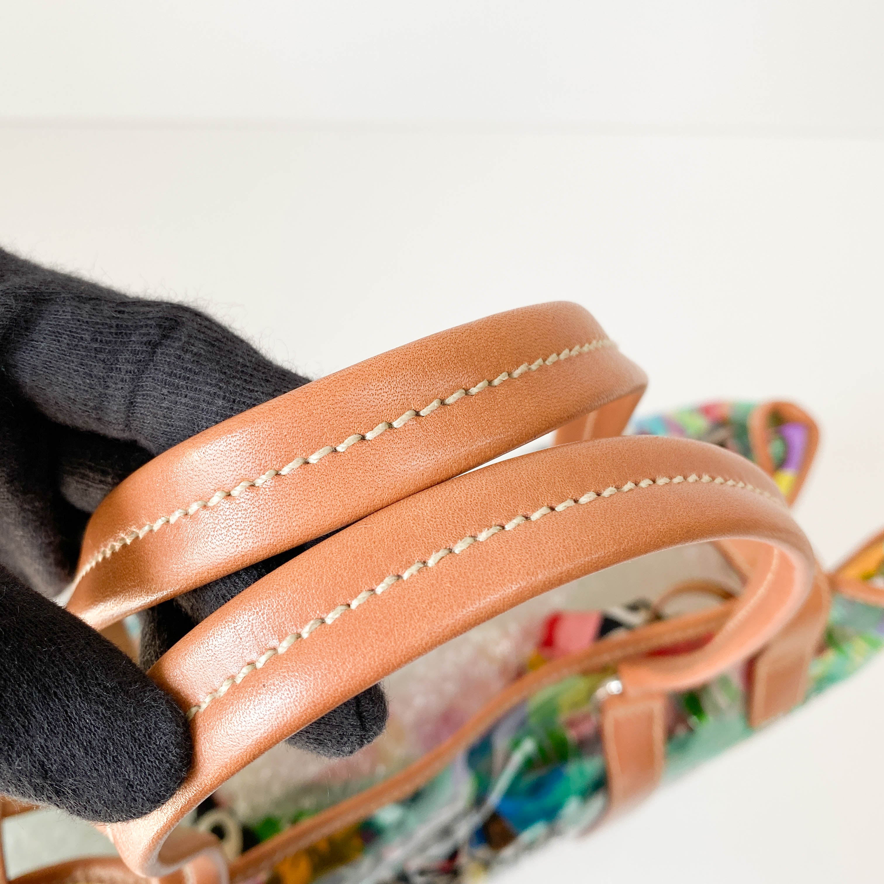 Transparent Venezia Print Vinyl Plastic Bag