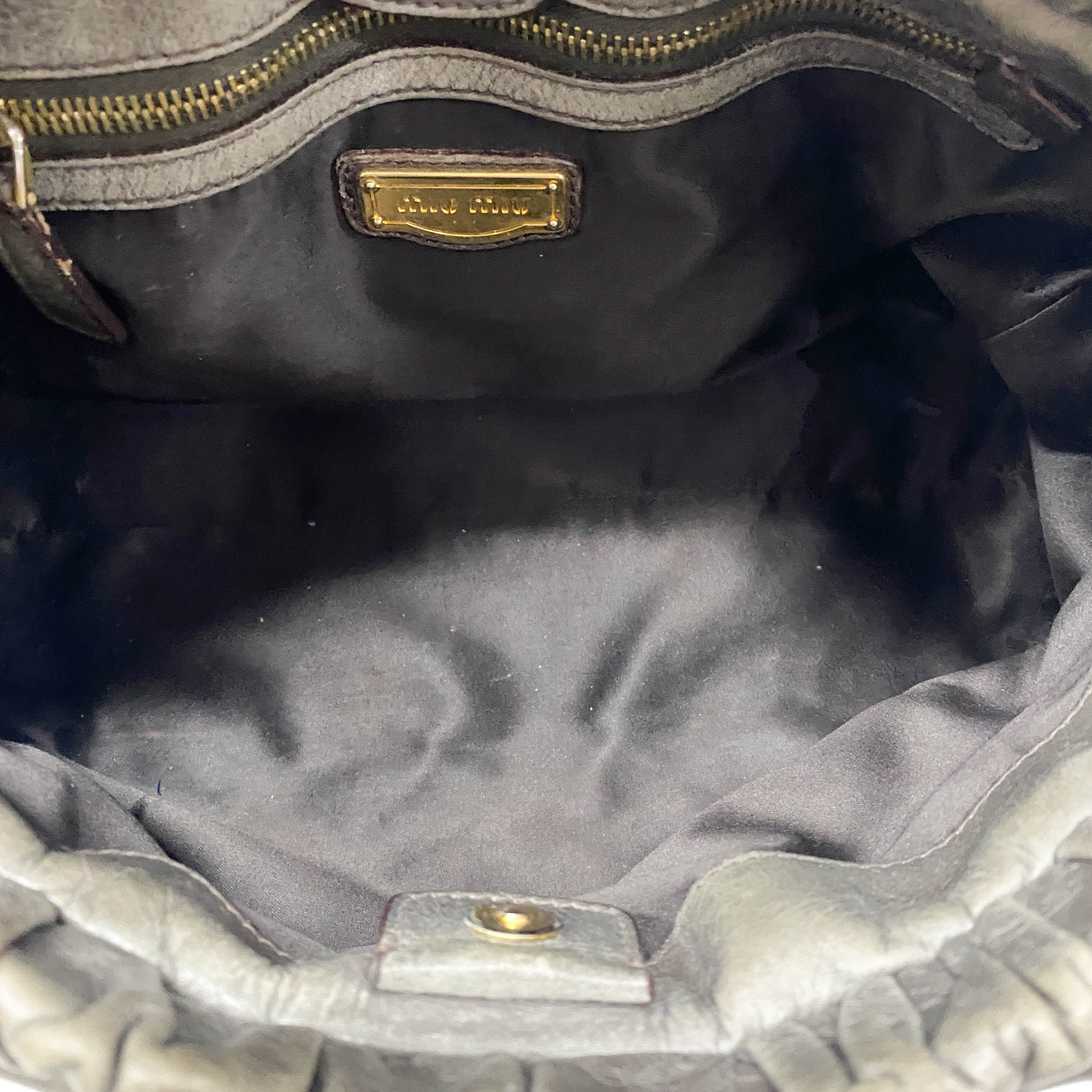 Vitello Grey Leather Bag