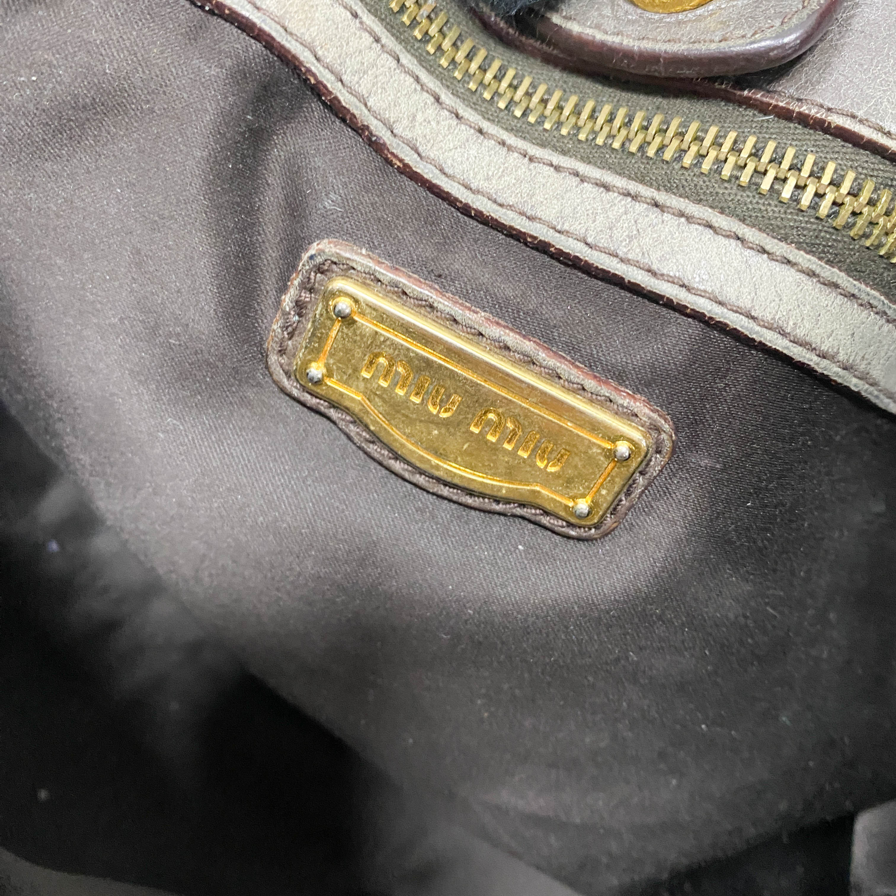 Vitello Grey Leather Bag