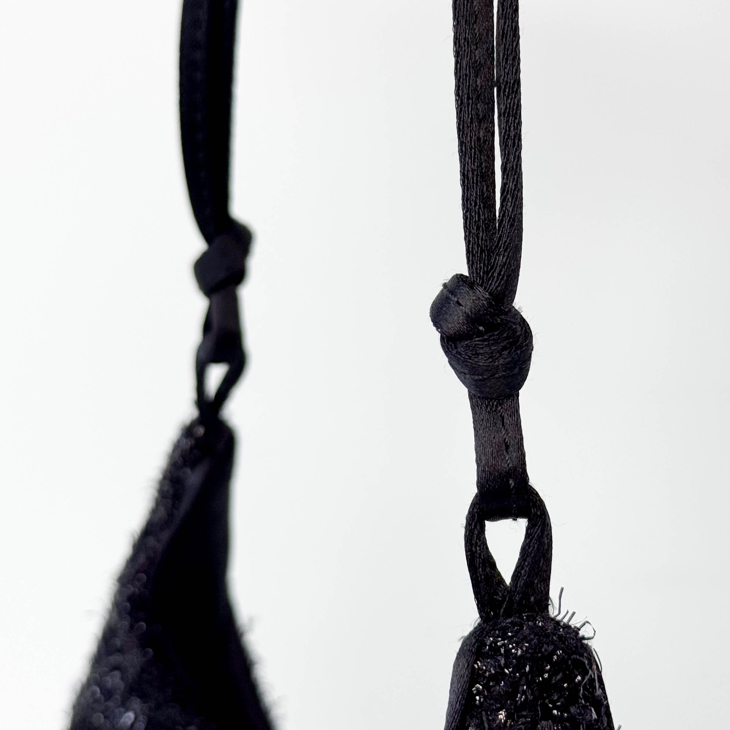 Black Satin Sparkles Shoulder Bag