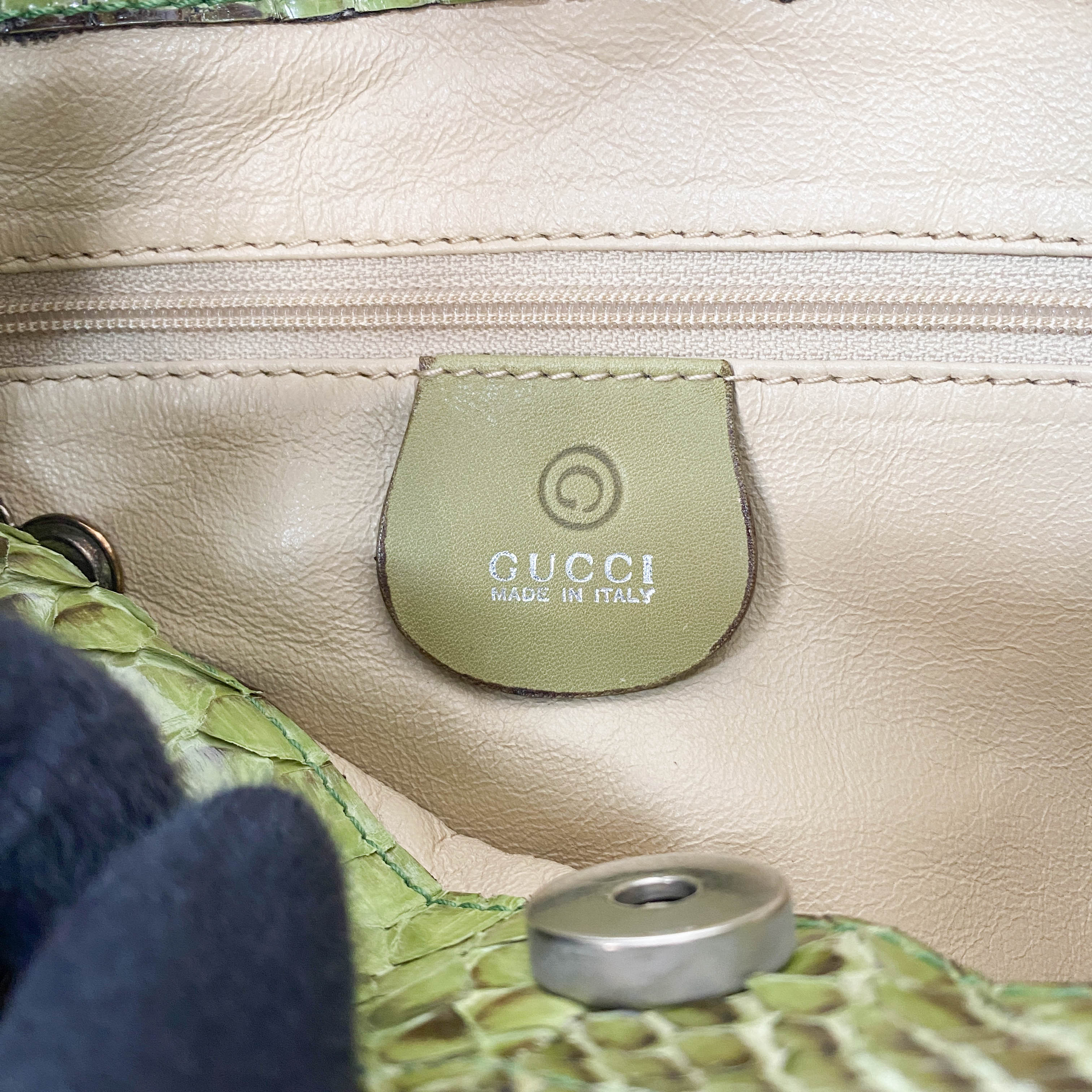 1996SS Tom Ford Era Bamboo Green Leather Bag