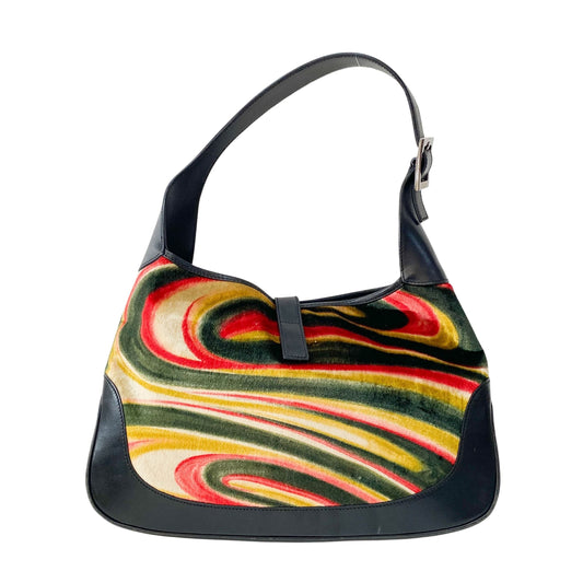 Jackie Psychedelic Velvet Shoulder Bag