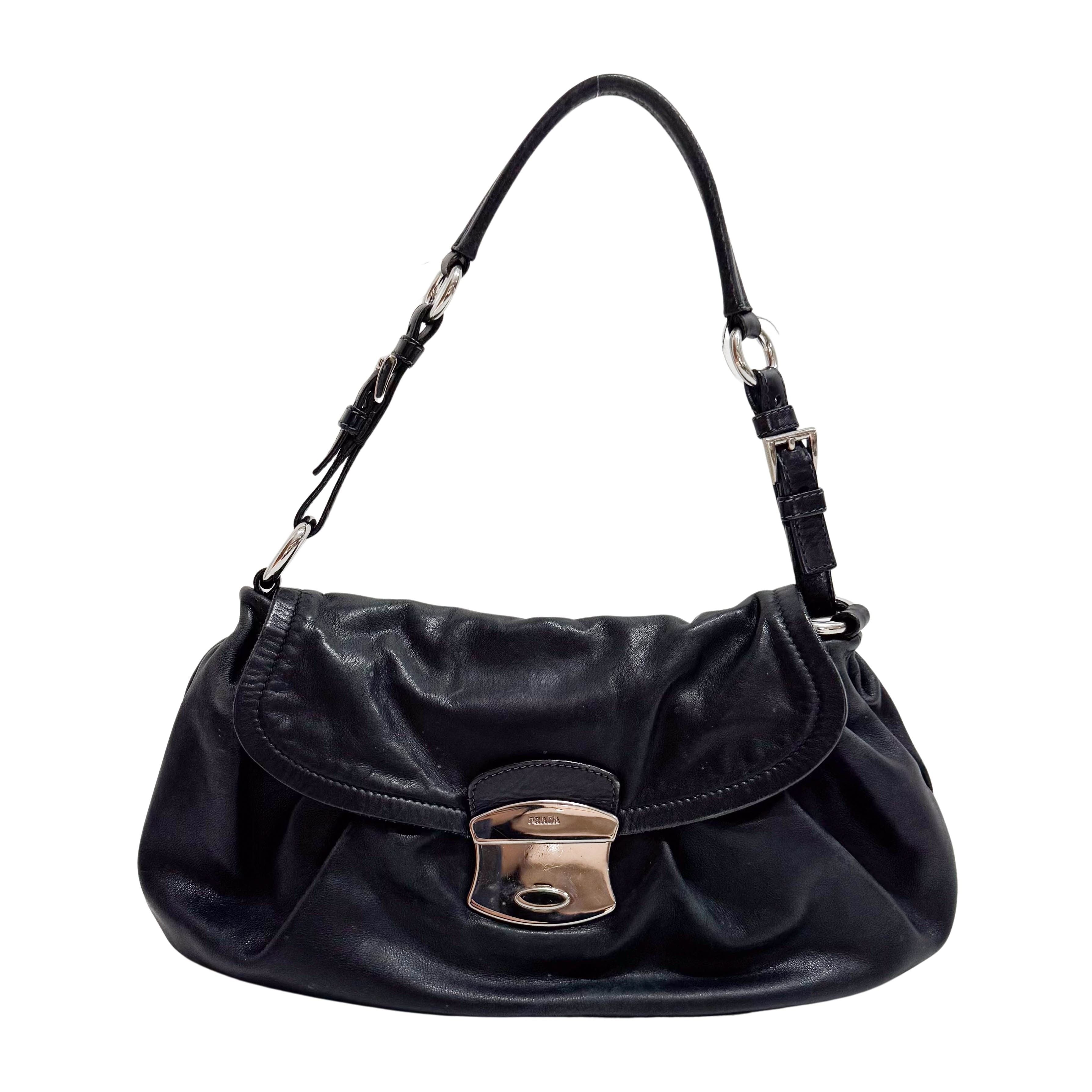 Black Leather Shoulder Bag