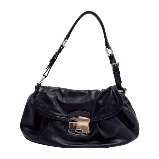 Black Leather Shoulder Bag