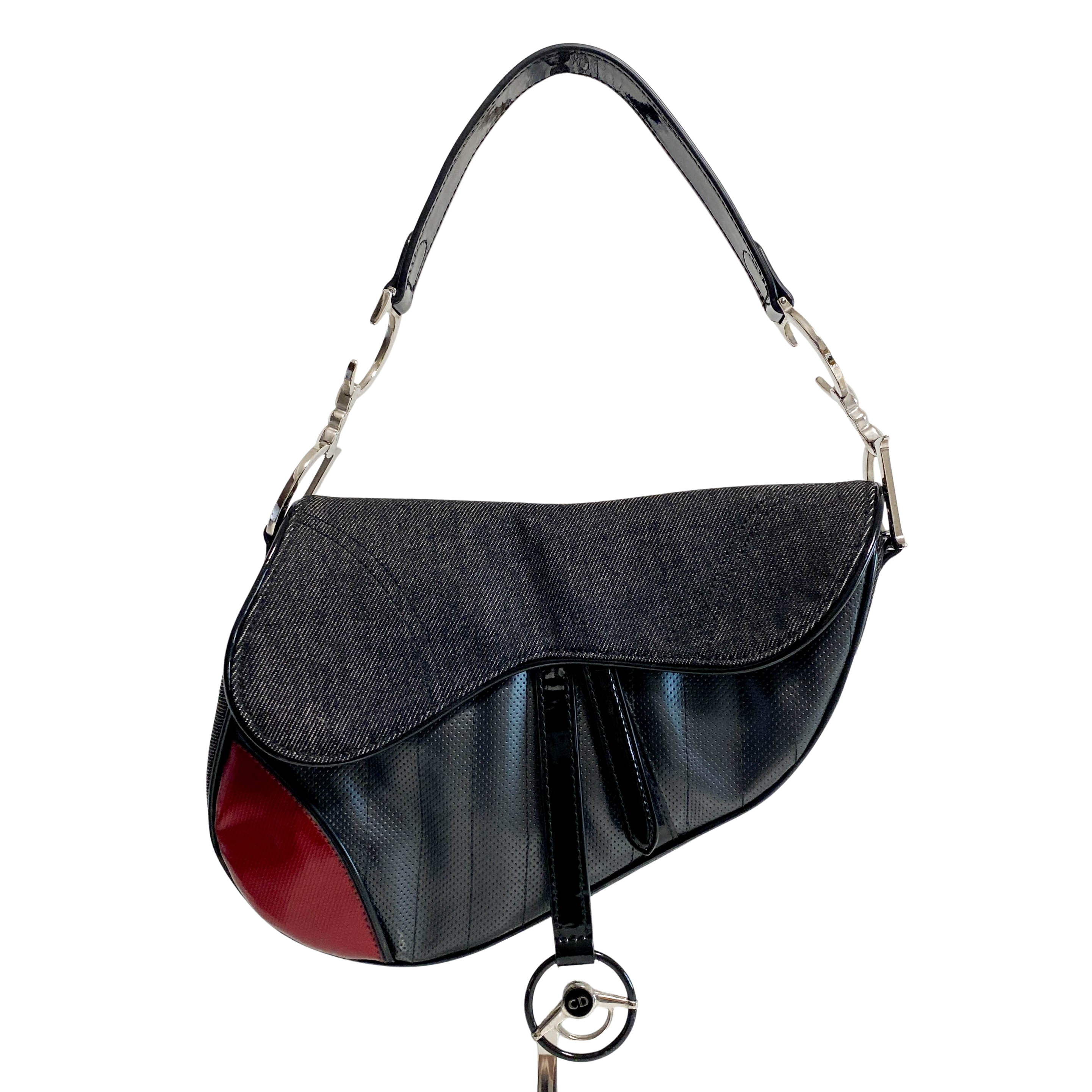 Cadillac Saddle Black Denim Shoulder Bag 2001
