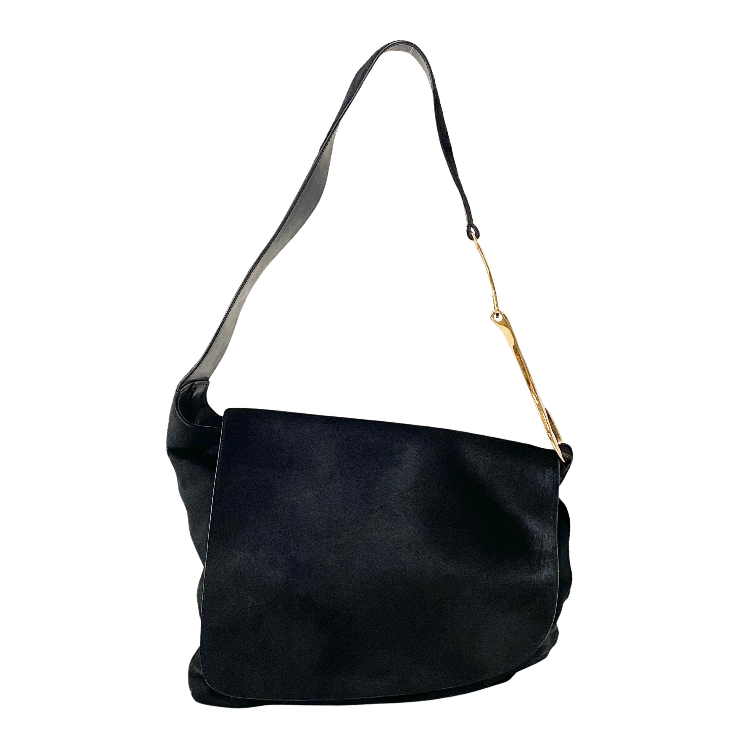 Tom Ford Black Pony Hair Shoulder Bag