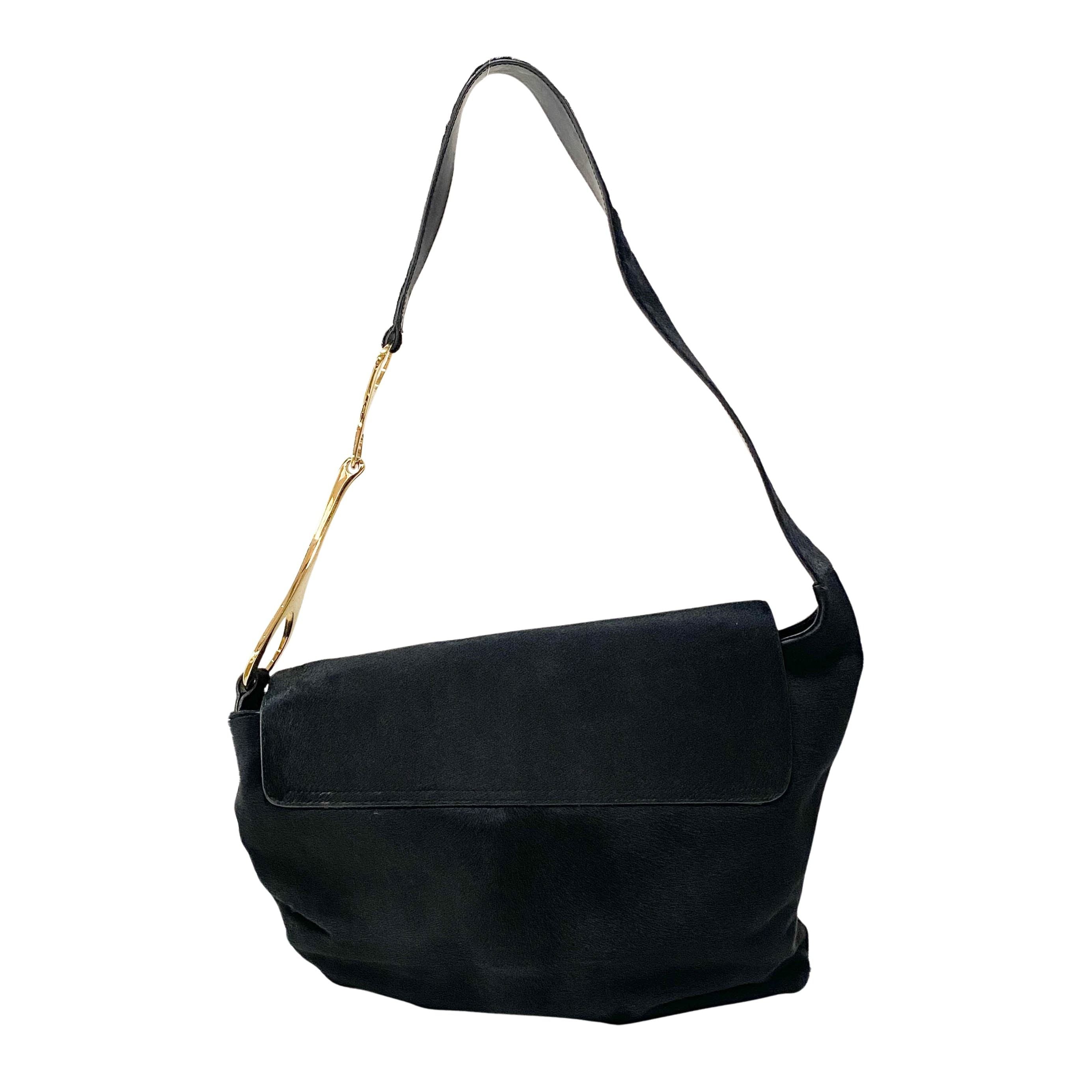 Tom Ford Black Pony Hair Shoulder Bag