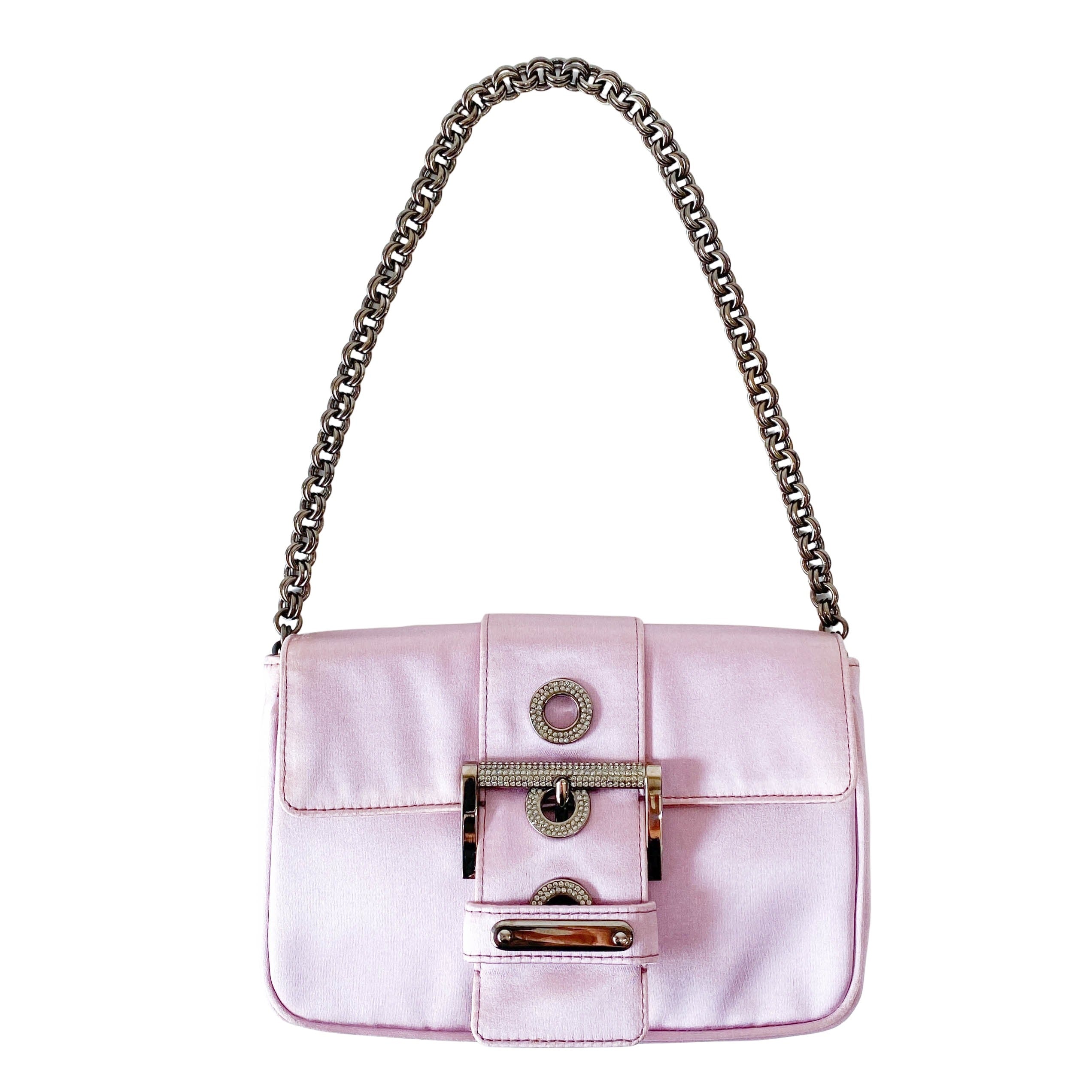 Mini Lavender Satin Shoulder Bag