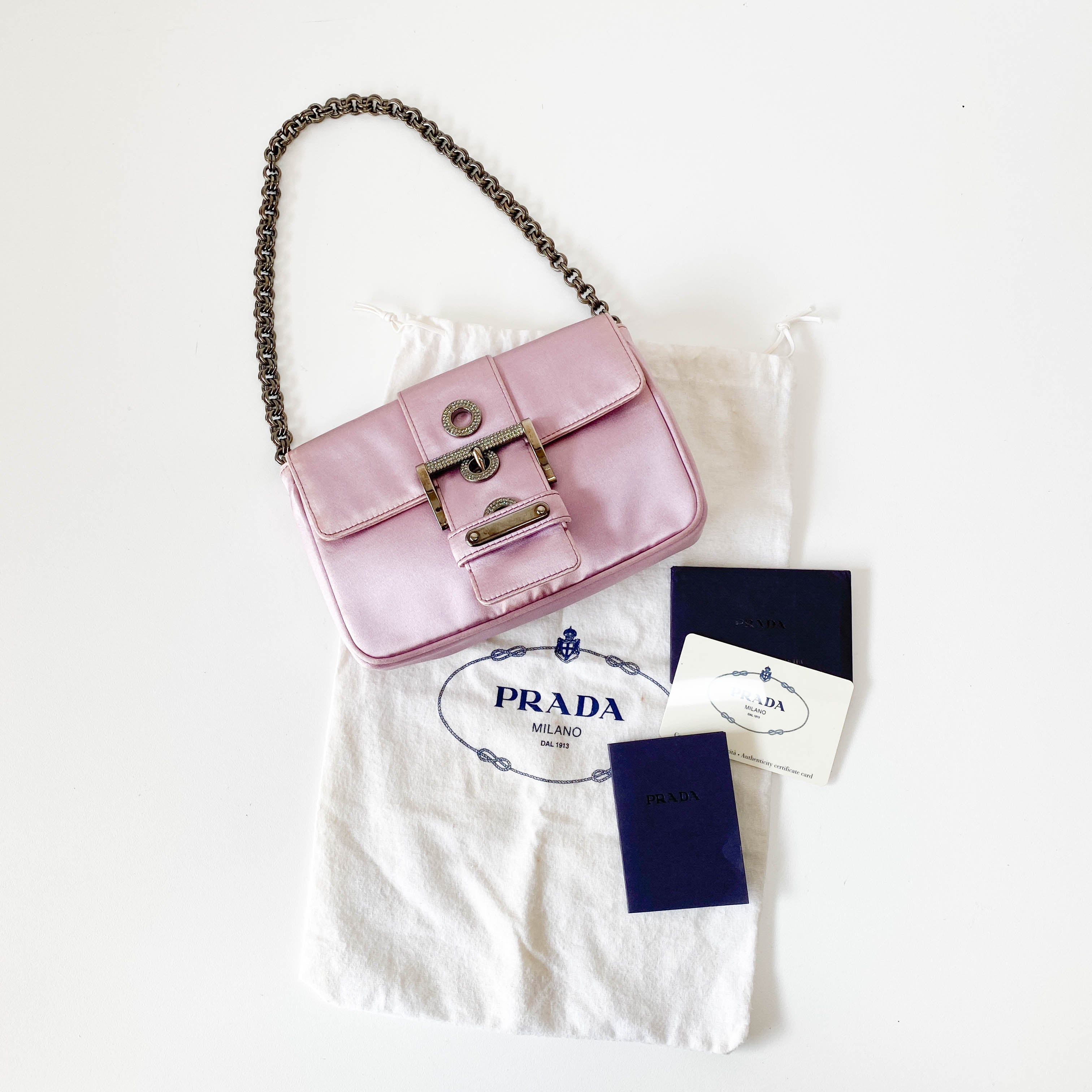 Mini Lavender Satin Shoulder Bag
