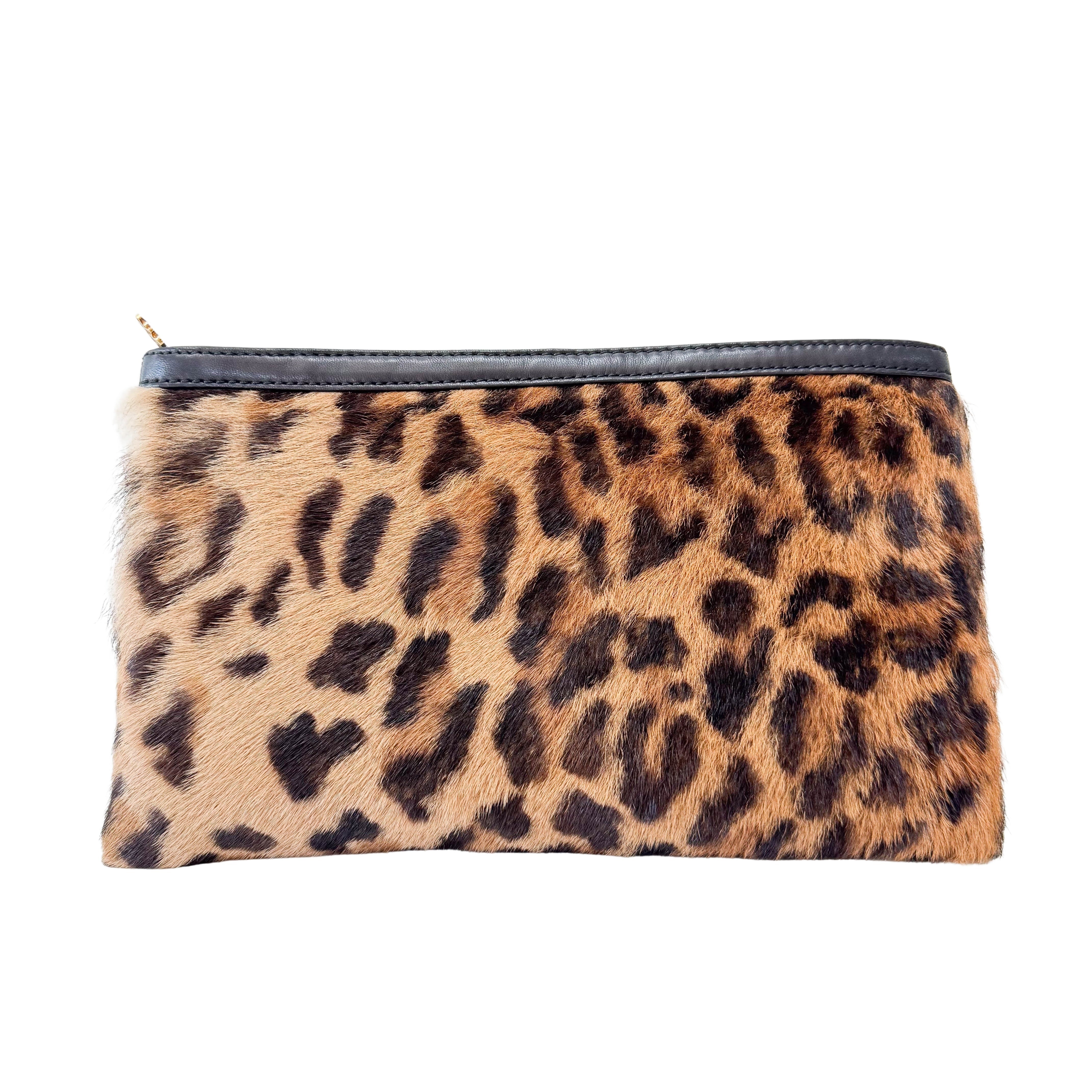 Leopard Pony Hair Clutch Bag