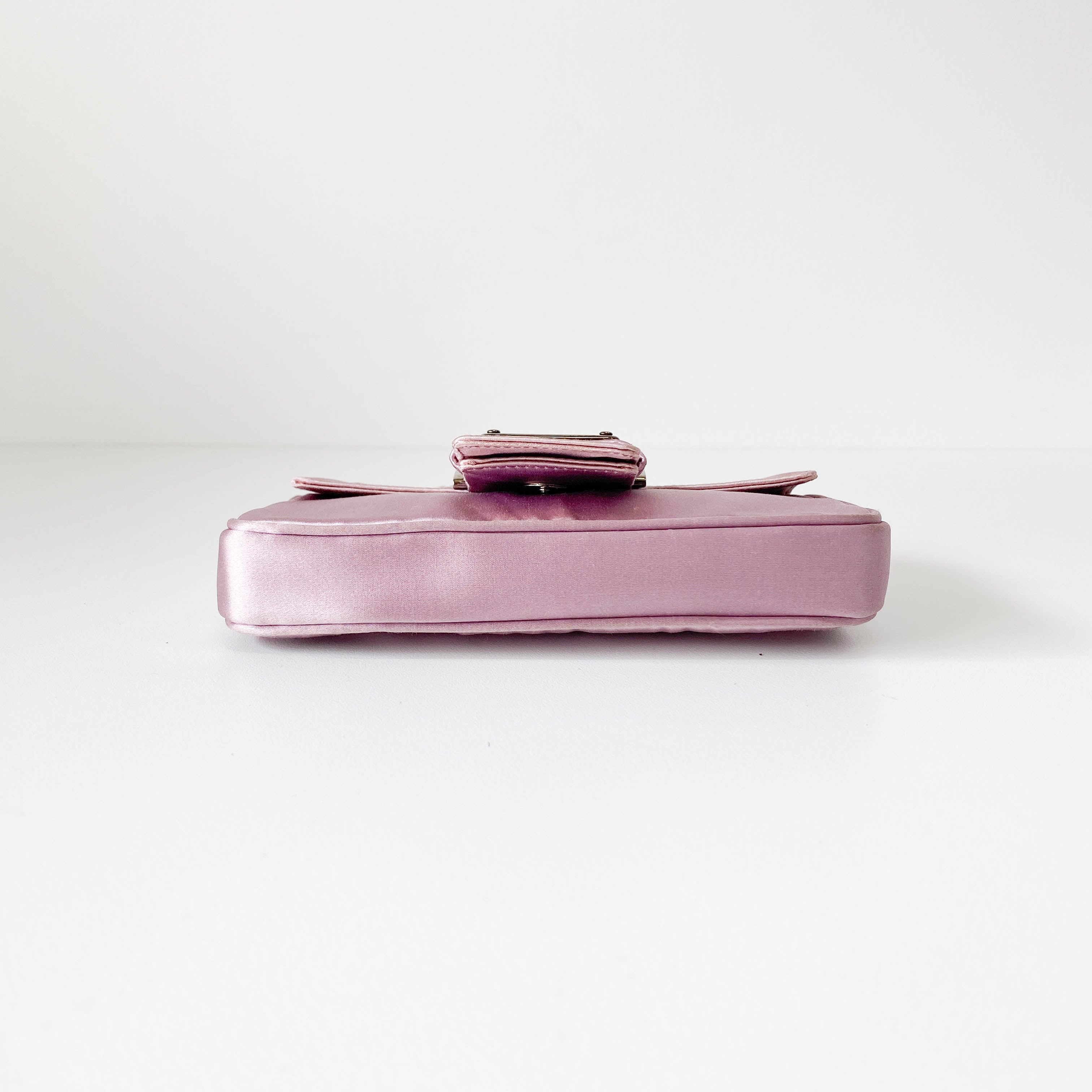 Mini Lavender Satin Shoulder Bag