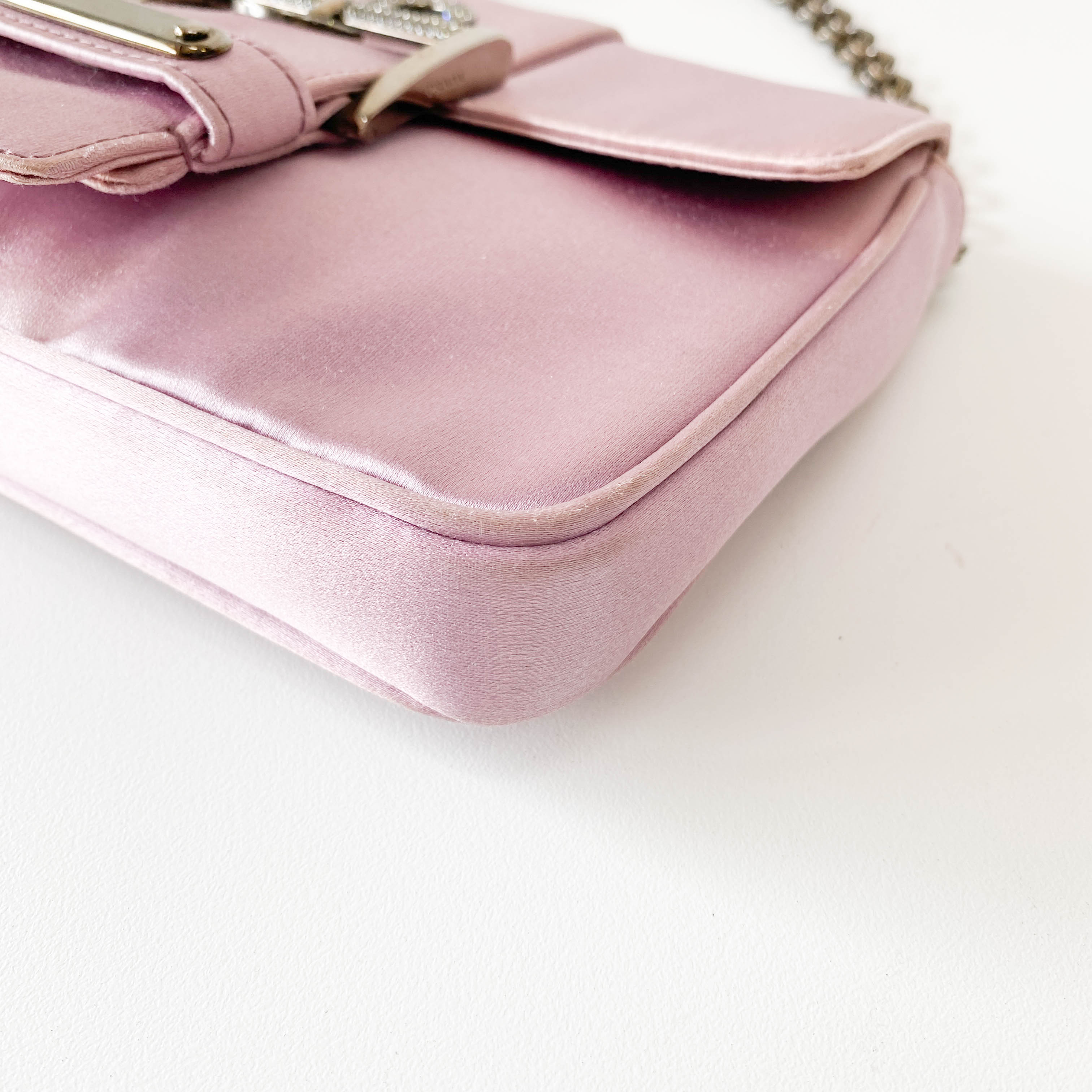 Mini Lavender Satin Shoulder Bag