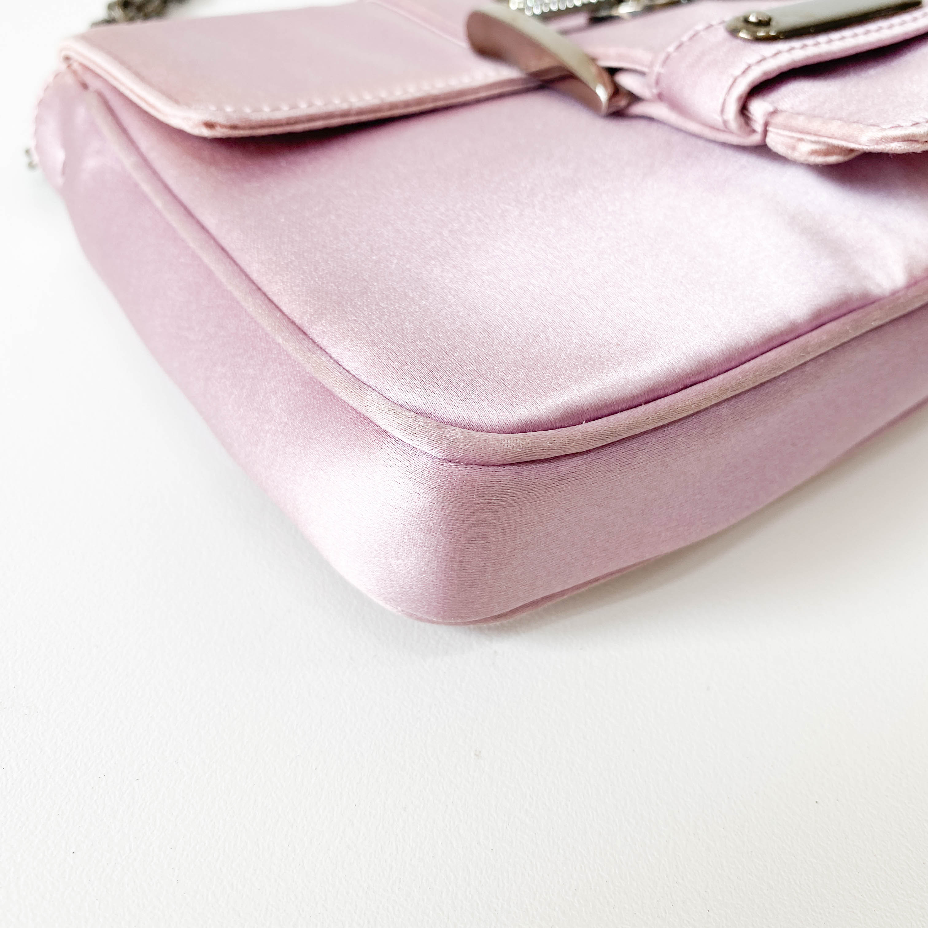 Mini Lavender Satin Shoulder Bag