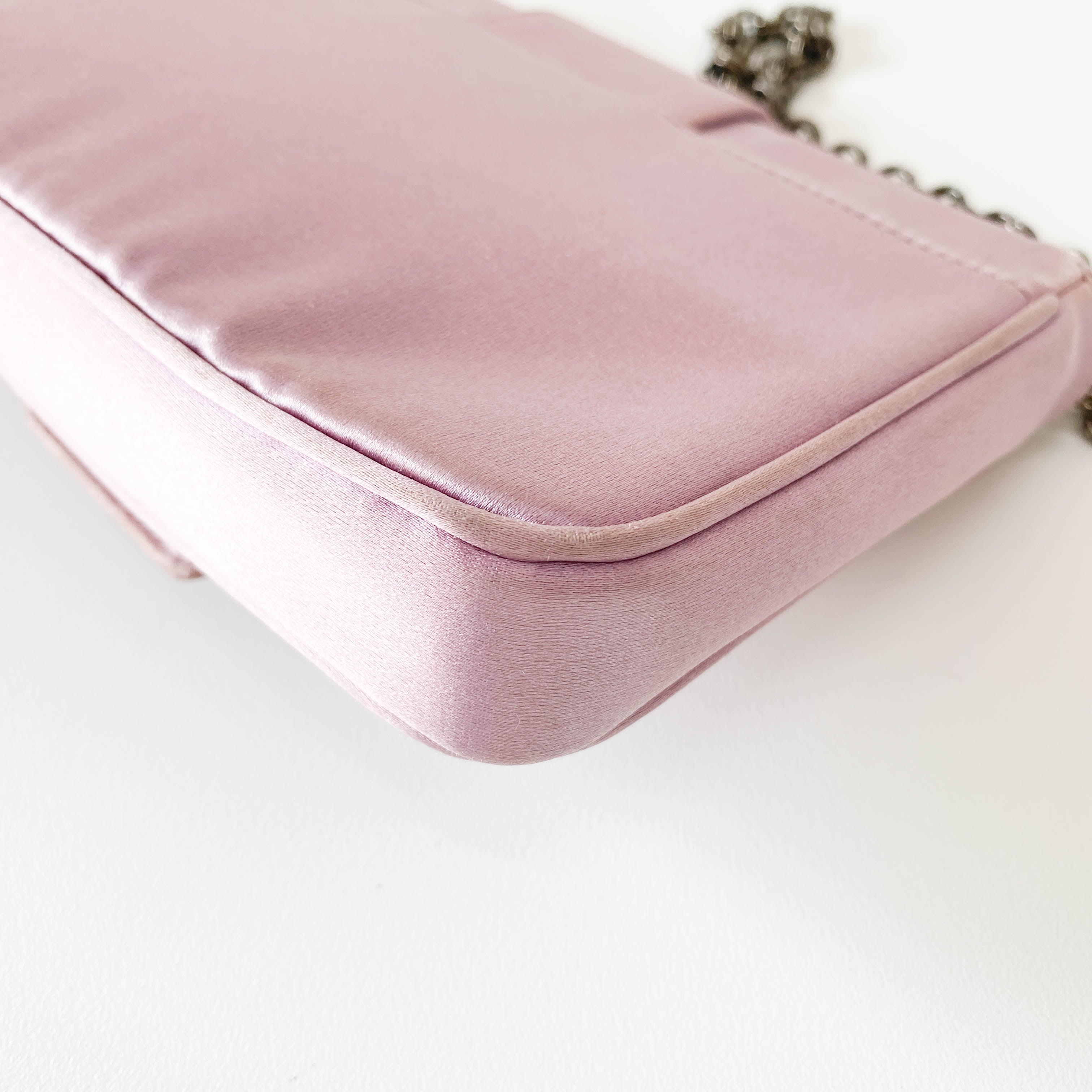 Mini Lavender Satin Shoulder Bag