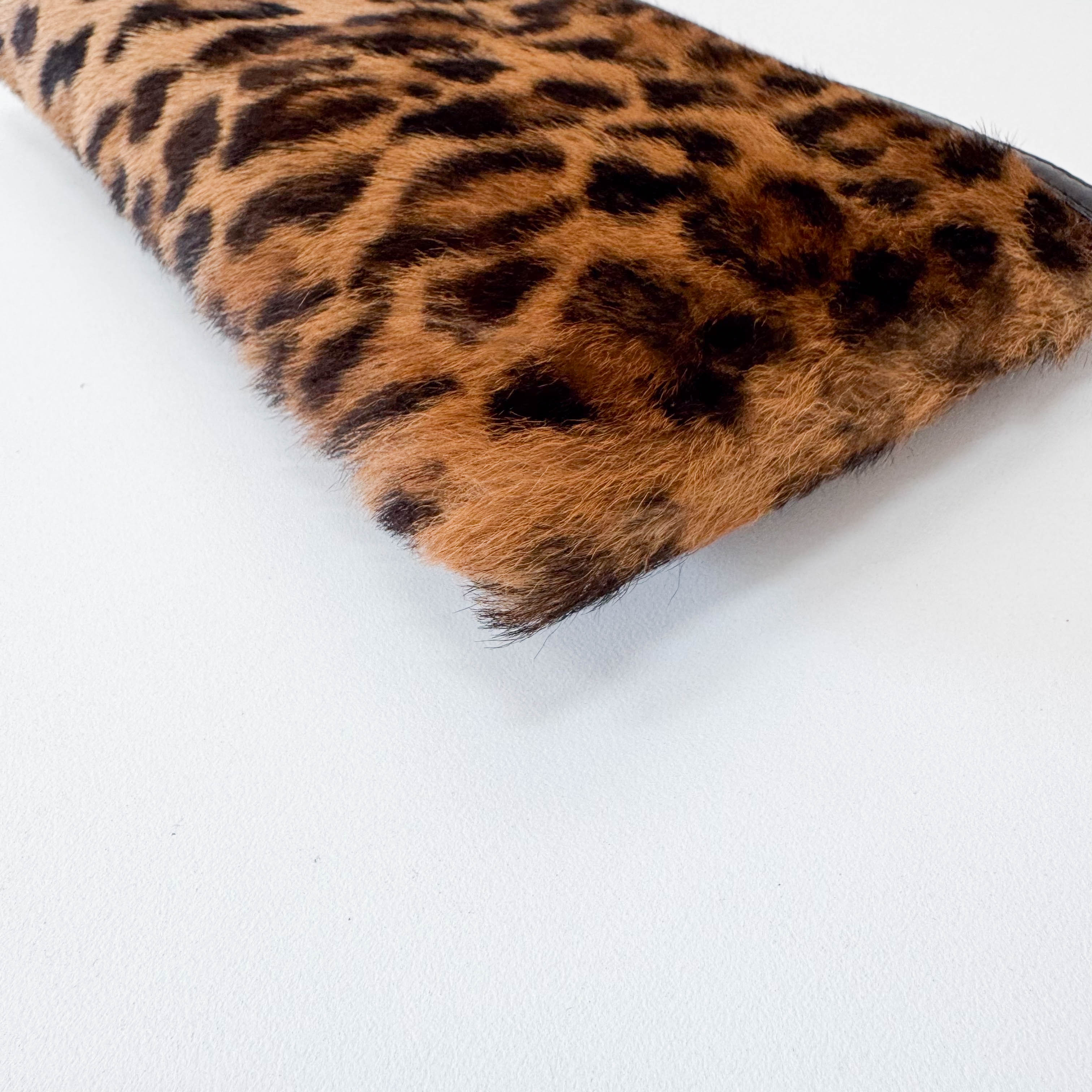 Leopard Pony Hair Clutch Bag