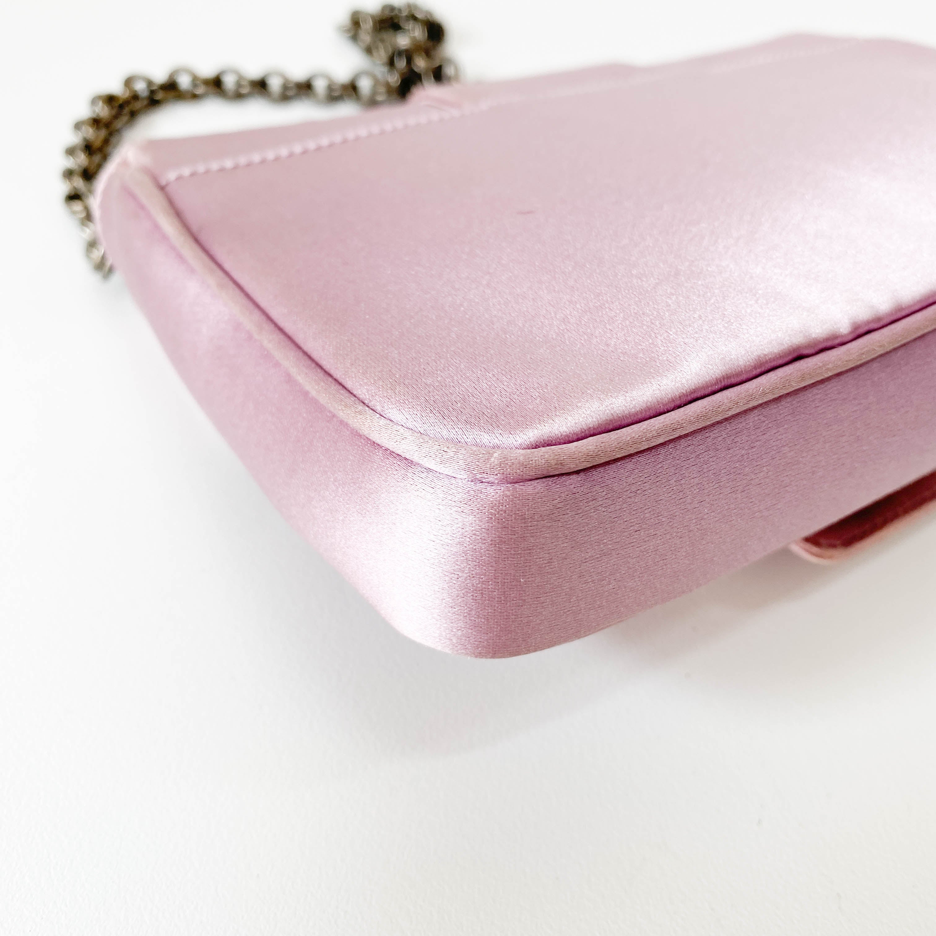Mini Lavender Satin Shoulder Bag
