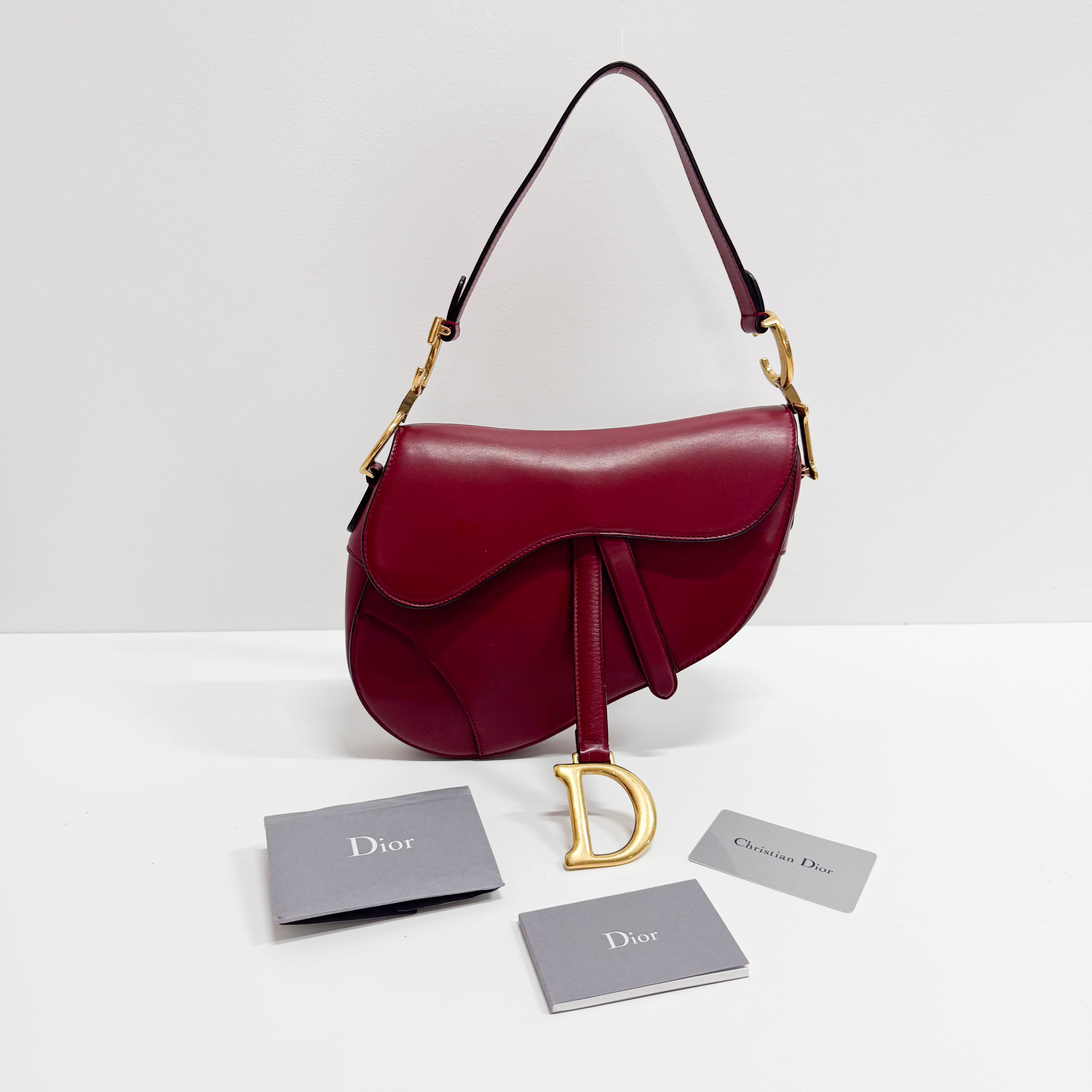 Saddle Red Leather Shoulder Bag