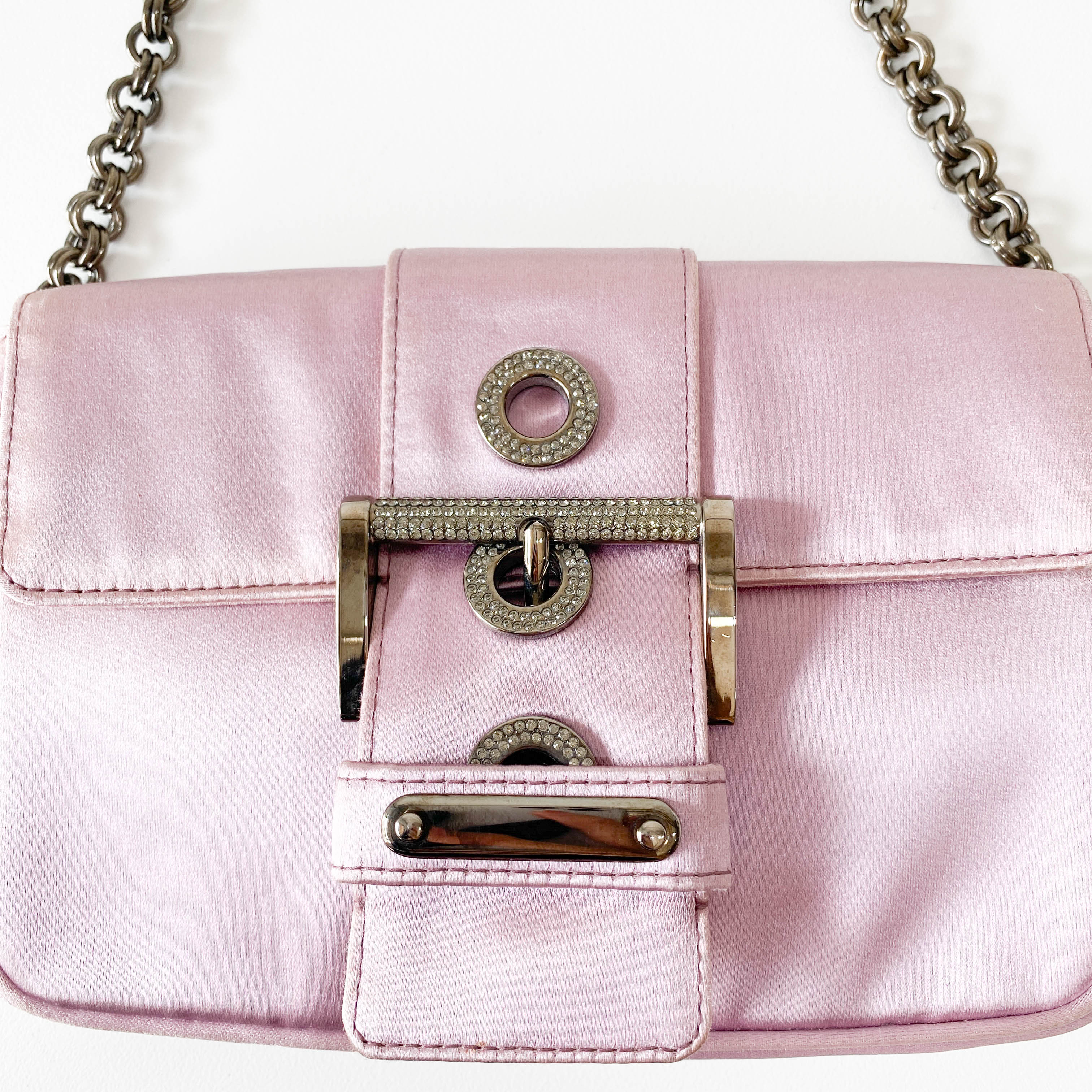 Mini Lavender Satin Shoulder Bag