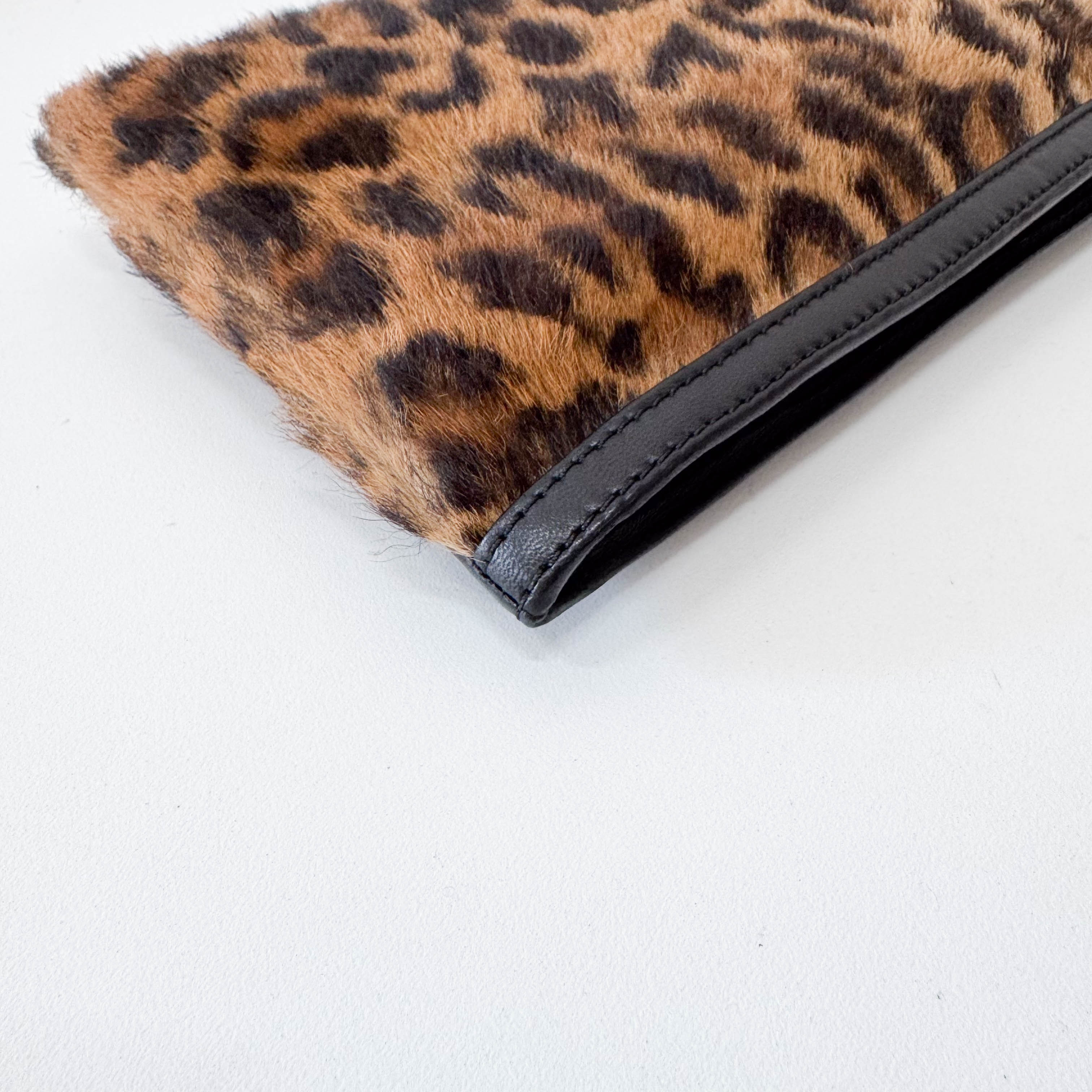 Leopard Pony Hair Clutch Bag