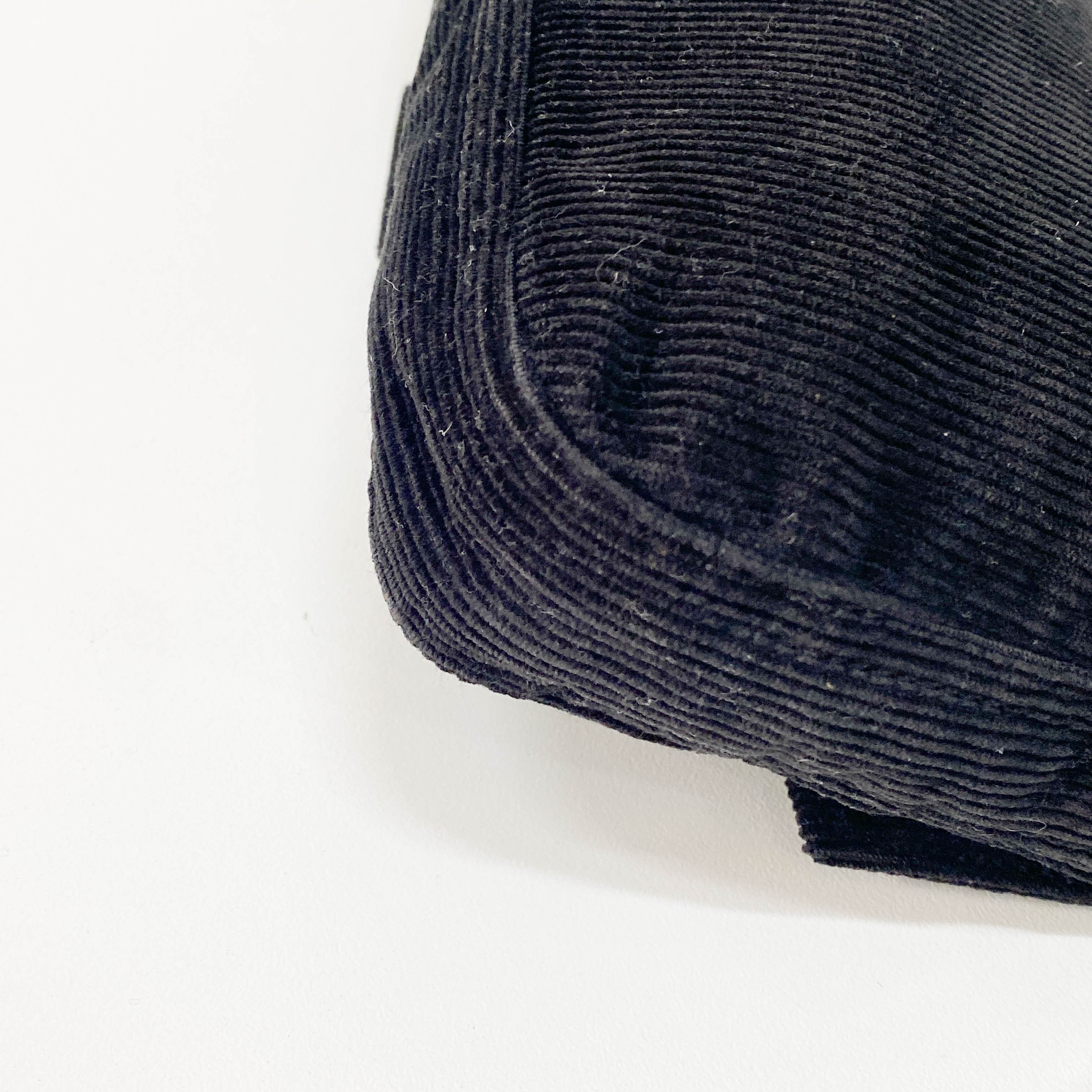 Baguette Black Corduroy Shoulder Bag