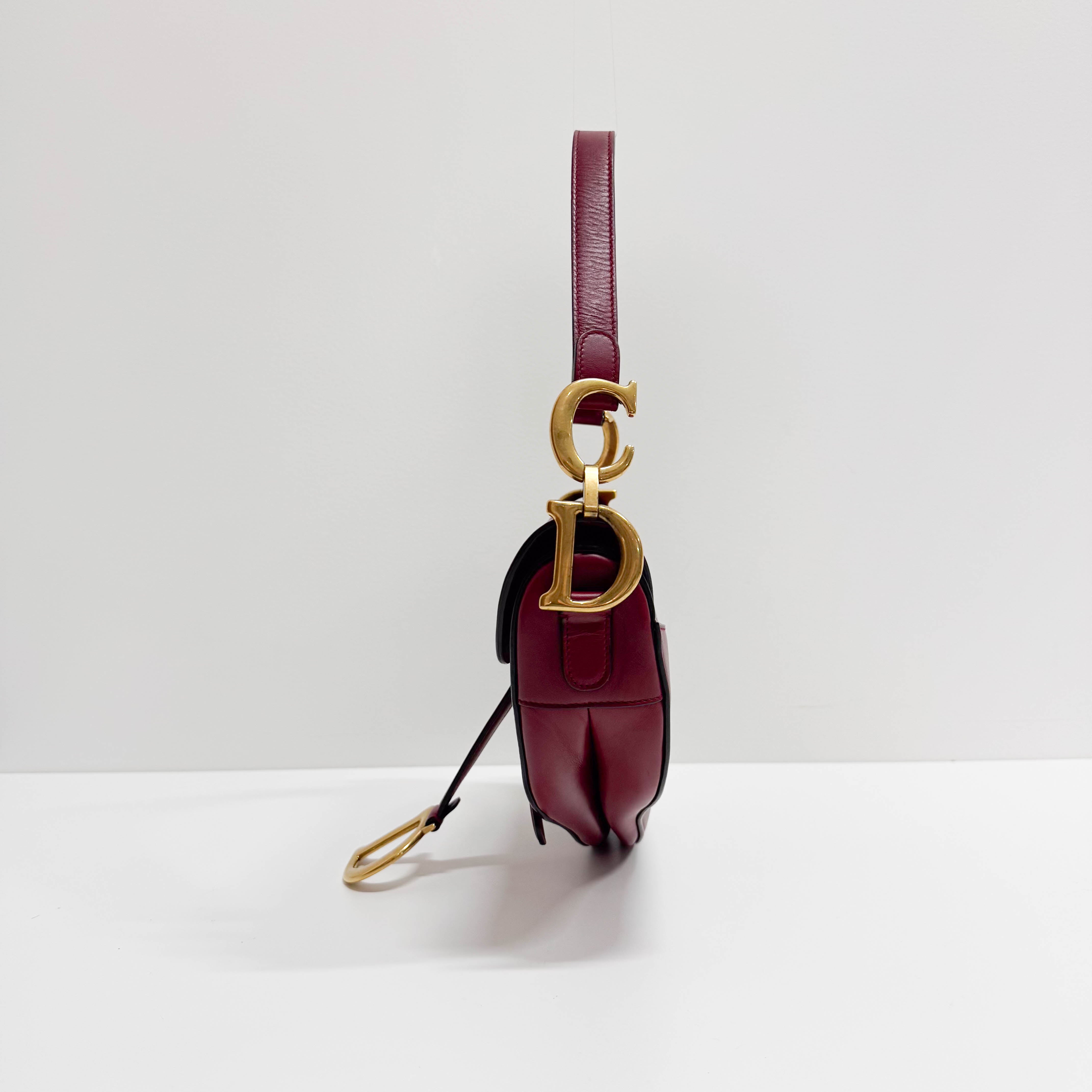 Saddle Red Leather Shoulder Bag