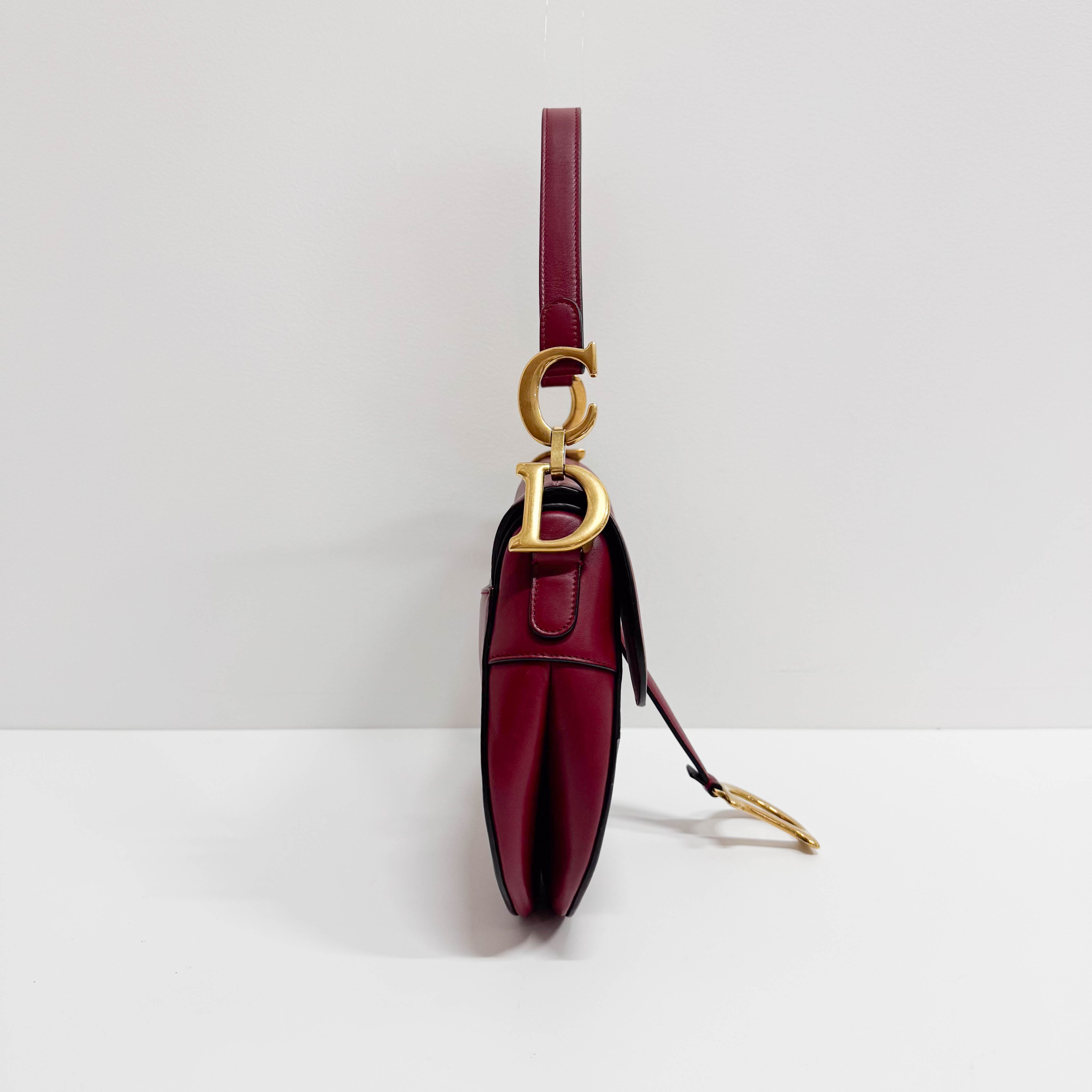 Saddle Red Leather Shoulder Bag