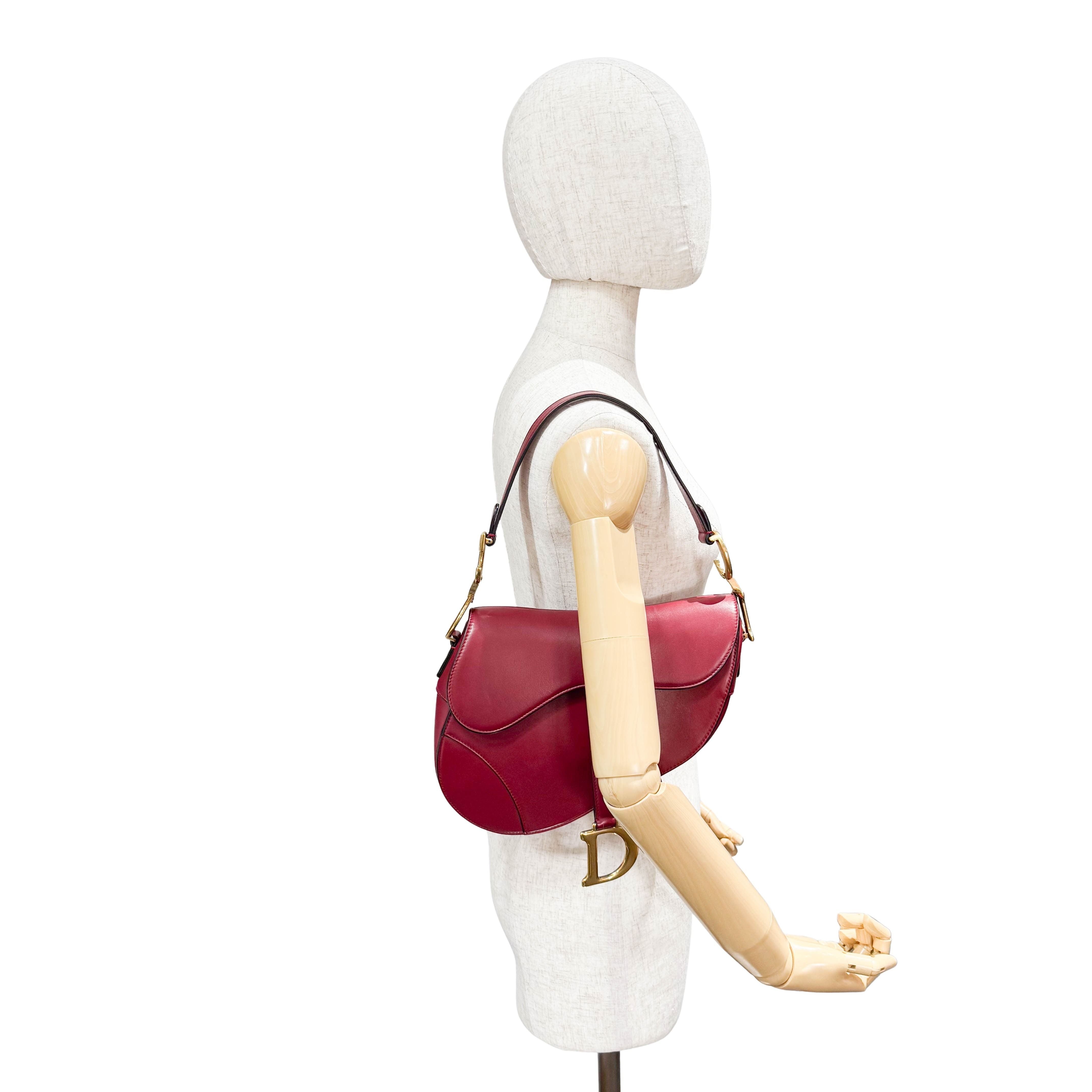 Saddle Red Leather Shoulder Bag