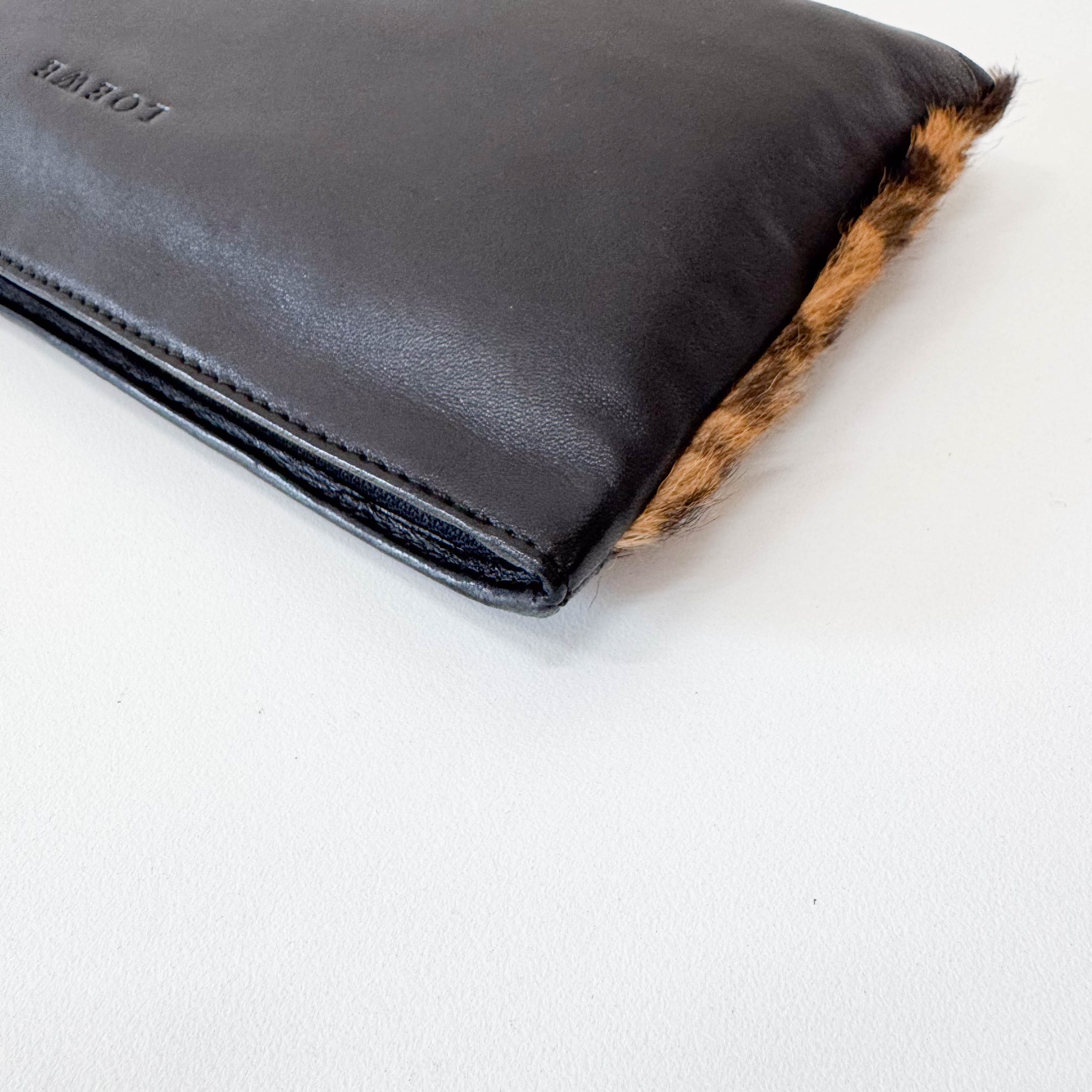 Leopard Pony Hair Clutch Bag