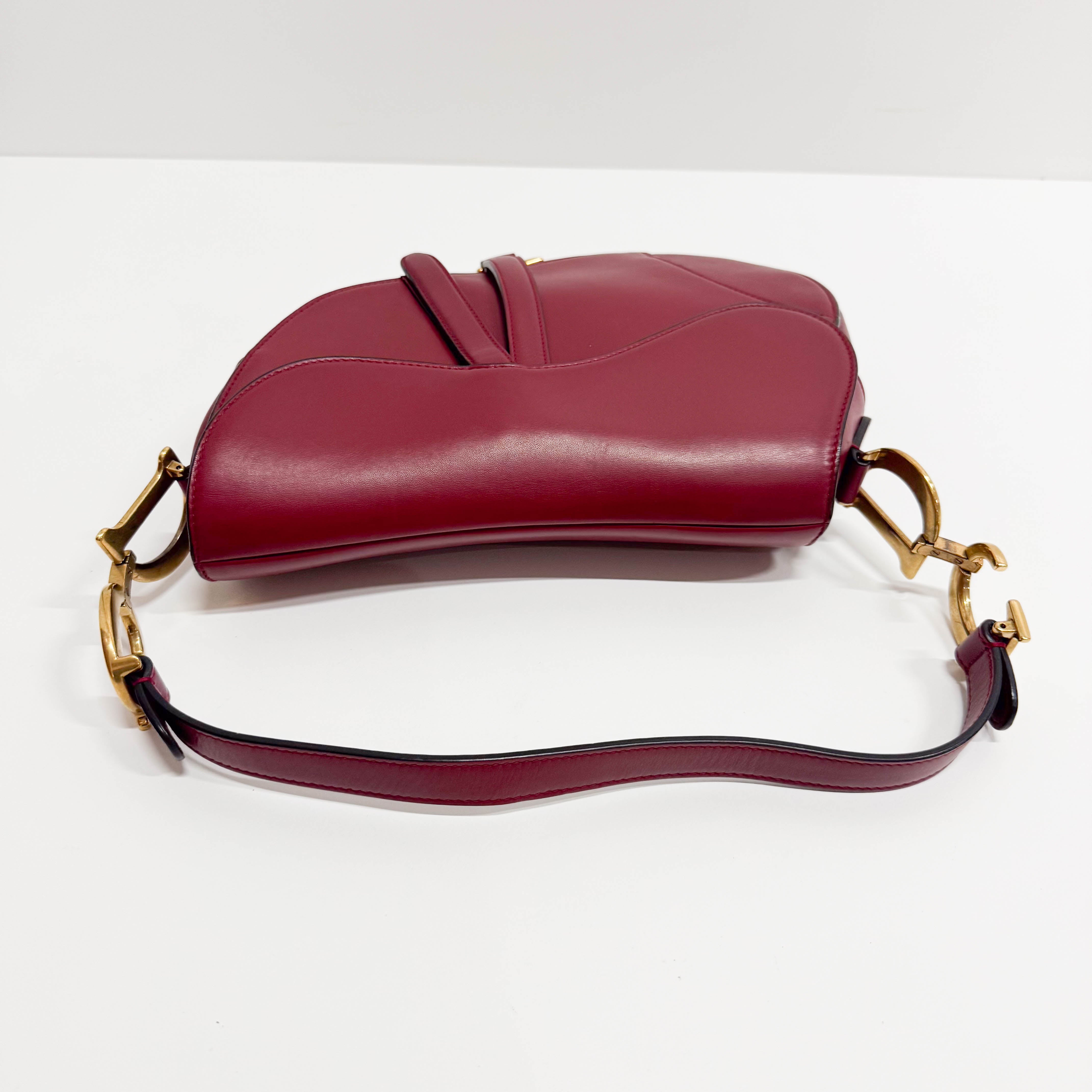 Saddle Red Leather Shoulder Bag