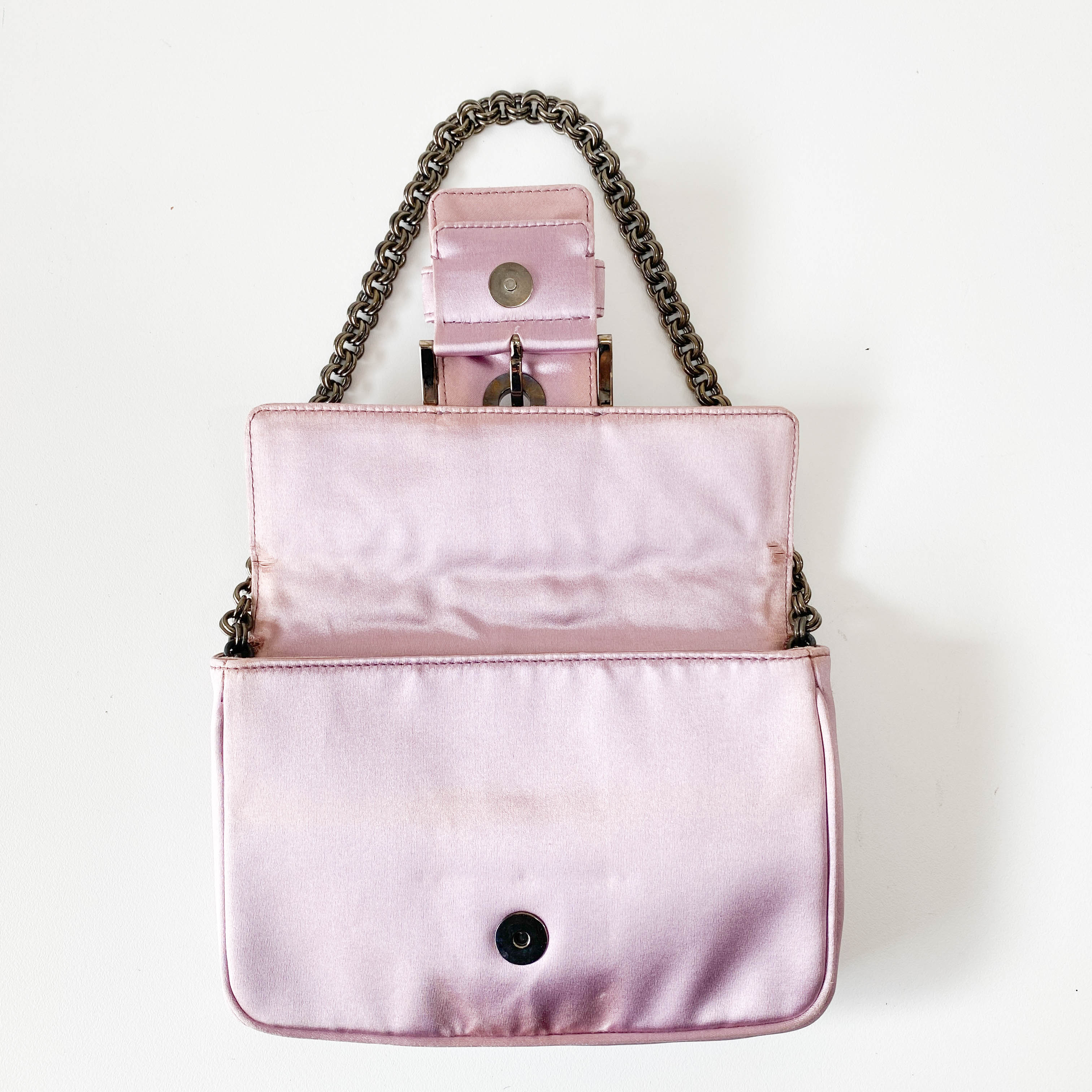 Mini Lavender Satin Shoulder Bag