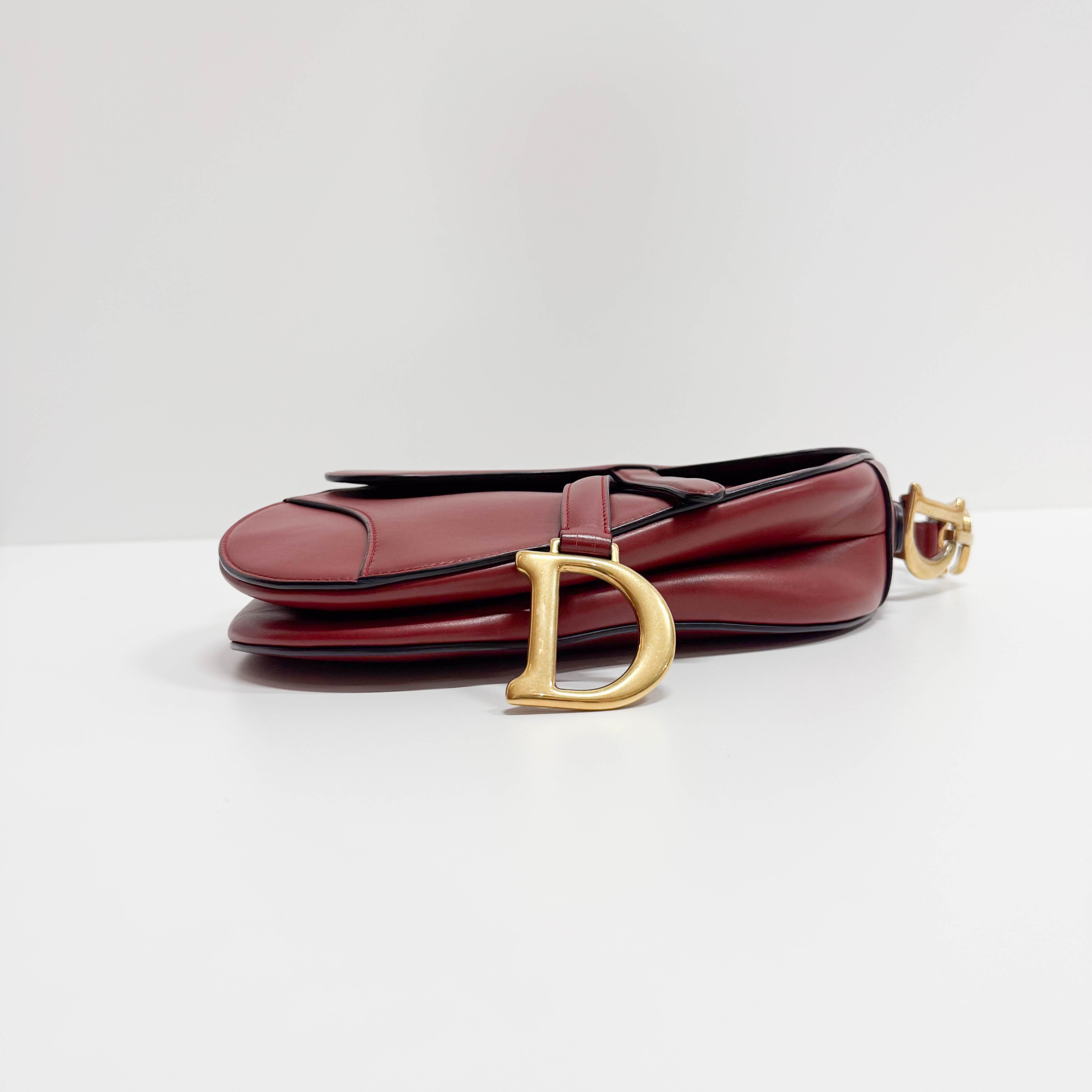 Saddle Red Leather Shoulder Bag