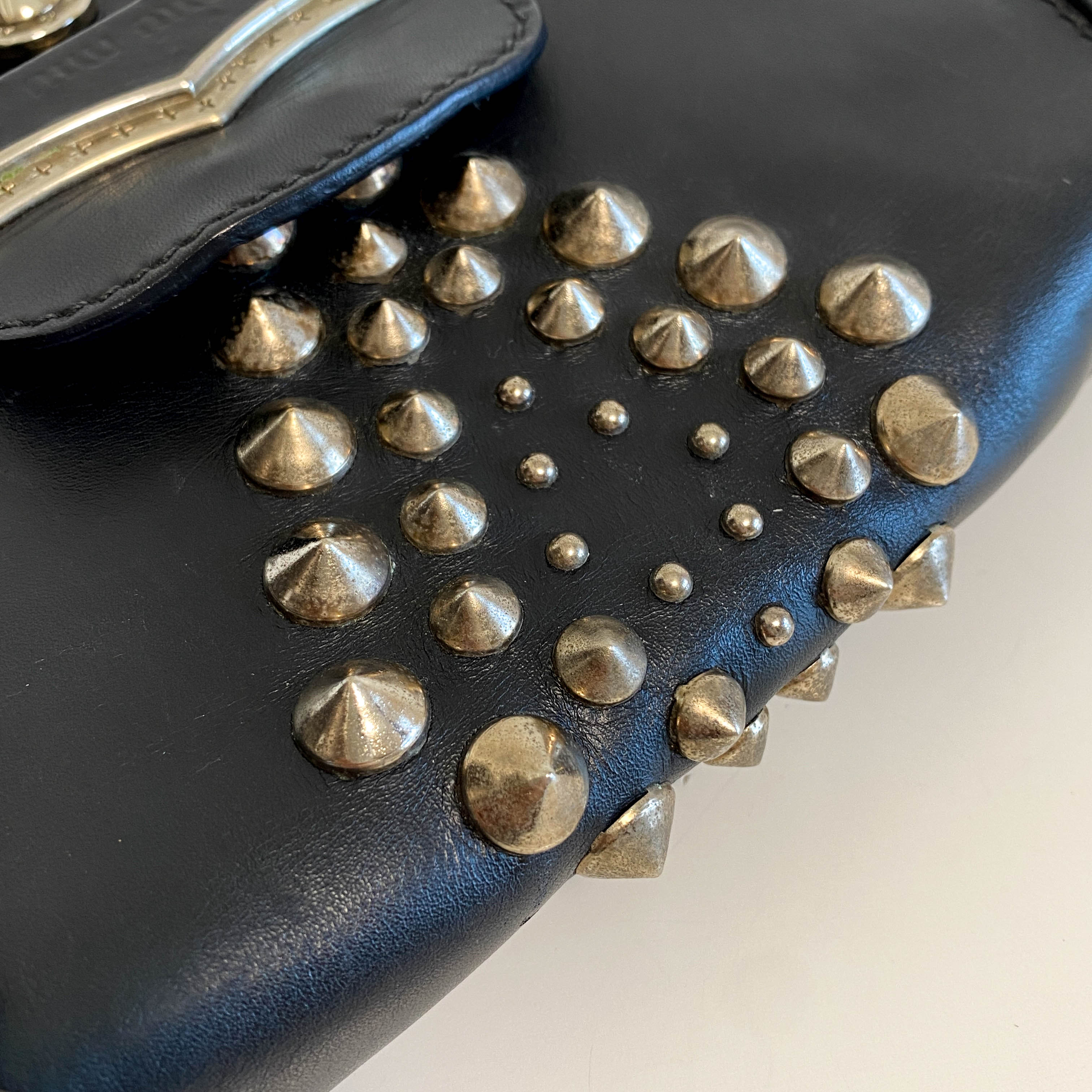 Vintage Archive Black Leather Chain Shoulder Bag